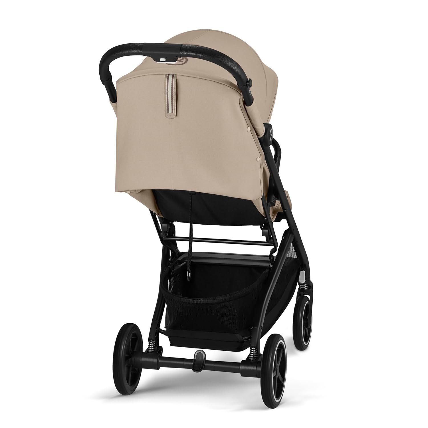 Cybex Gold Kinderwagen Beezy mit One-Pull Harness, Ab Geburt bis ca. 4 Jahre (max. 22 kg), Kompakt und ergonomisch, Magic Black (Schwarz mit schwarzem Rahmen)