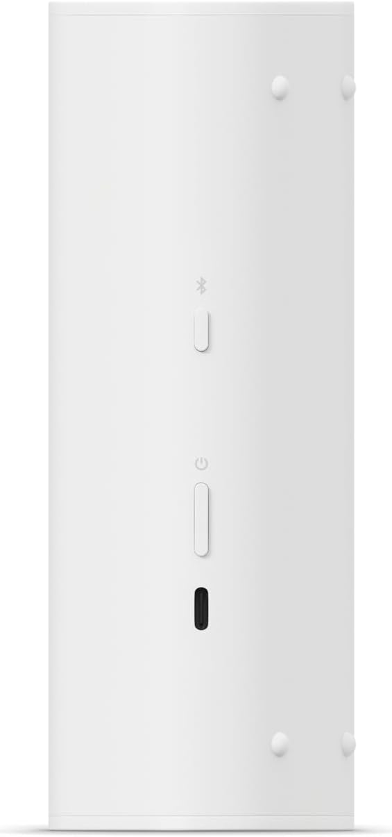 Sonos Roam 2 | Leichter, mobiler und wasserdichter Speaker mit Bluetooth, WLAN, mindestens 10 Stunden Akkulaufzeit und Voice Control für drinnen und draußen - Weiß