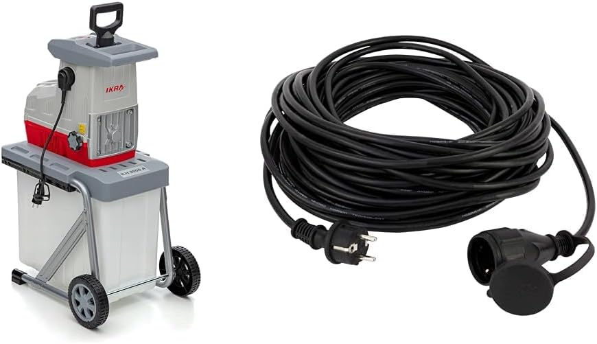 IKRA 81002880 Elektro Gartenhäcksler Walzenhäcksler ILH 3000 A, leise robust wartungsarm, Starke 3.000 Watt, Aststärke bis 44mm, 230 V