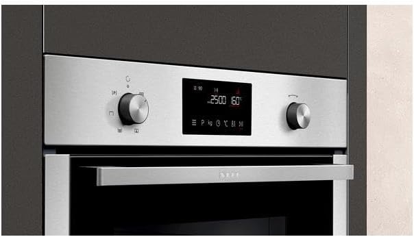 NEFF C1CMG84N0, N 50, Einbau Mikrowelle mit Heißluft, 45,4 x 59,4 x 57,0 cm (H x B x T), 44 l, Grill, 15 Automatikprogramme, Easy Clean, Edelstahl