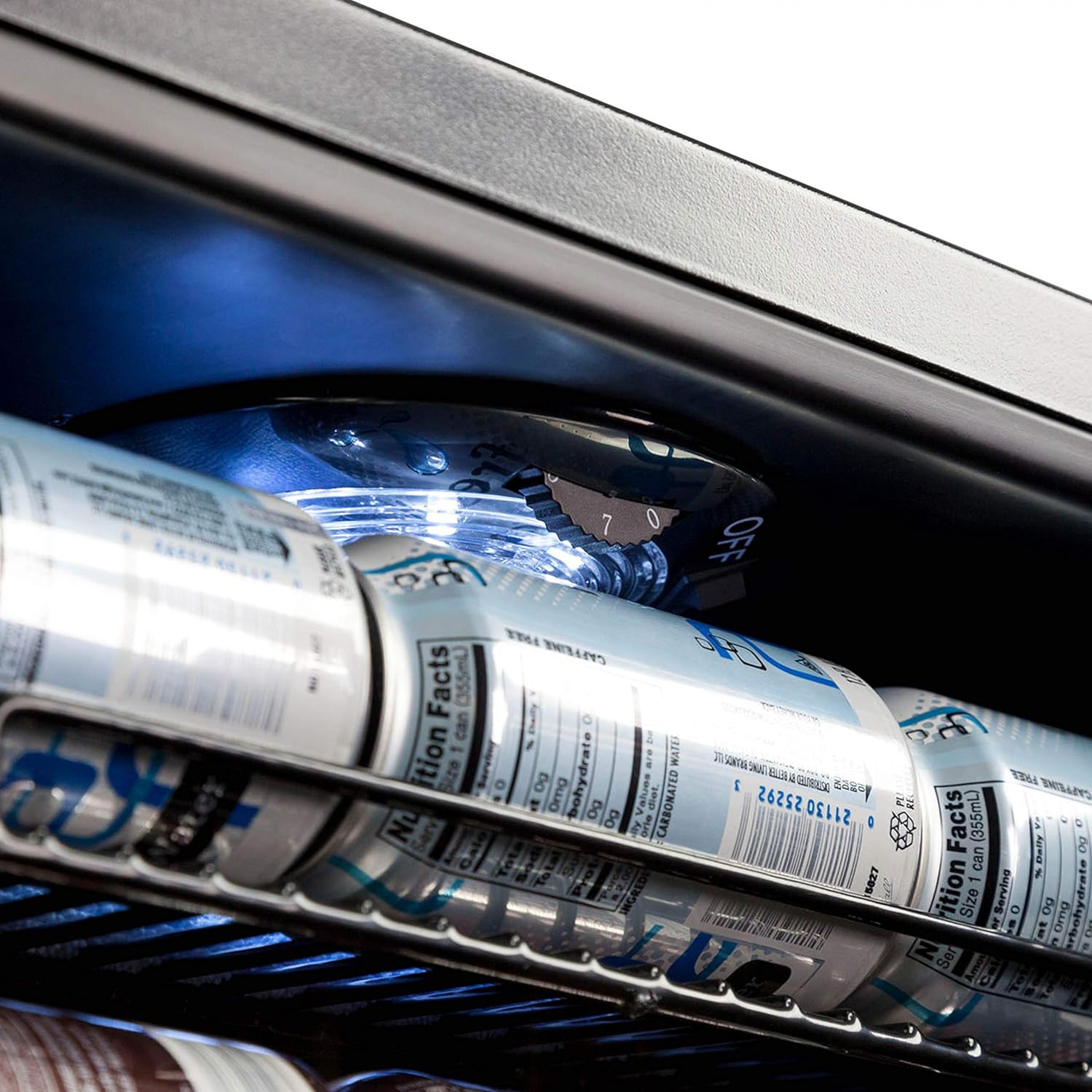 Getränkekühlschrank | Freistehender Kühlschrank für 126 Dosen mit Glastür mit Scharnier rechts | Mini-Getränkekühlschrank, perfekt für Bier, Wein, Limonade und kühlere Getränke