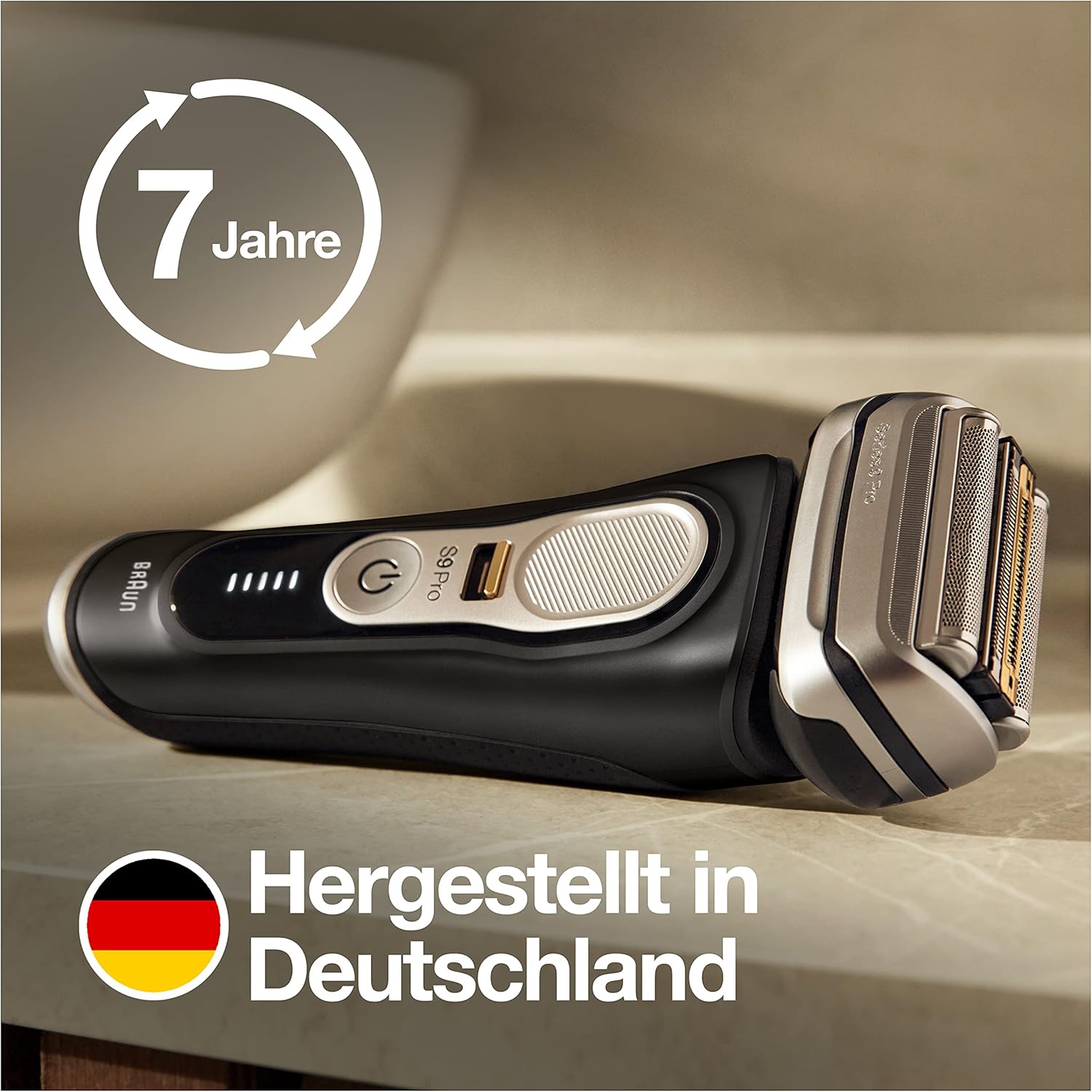 Braun Series 9 Pro Premium Rasierer Herren mit 4+1 Scherkopf, Elektrorasierer & ProLift Trimmer, PowerCase, 5-in-1 Reinigungsstation, 60 Min Laufzeit, Made in Germany, 9477cc, silber