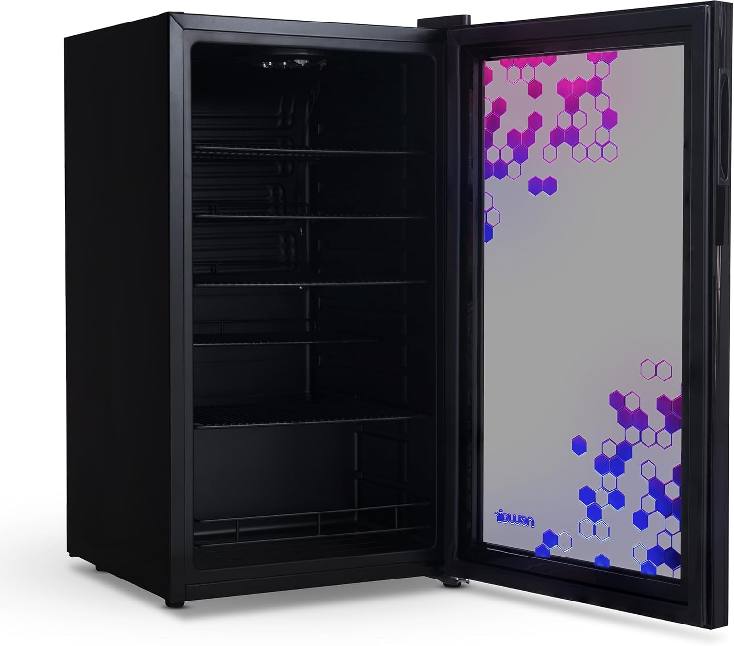 Getränkekühlschrank | Freistehender Kühlschrank für 126 Dosen mit Glastür mit Scharnier rechts | Mini-Getränkekühlschrank, perfekt für Bier, Wein, Limonade und kühlere Getränke