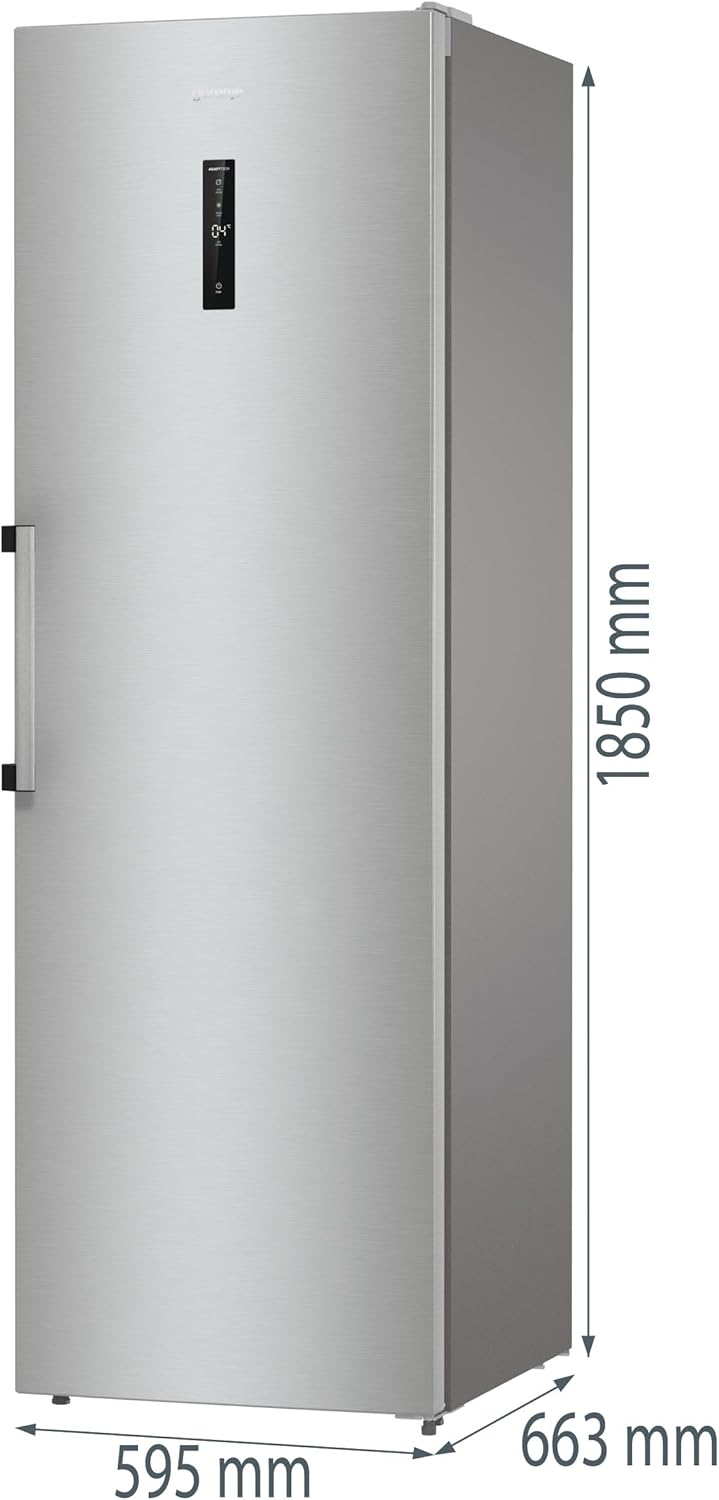 Gorenje R 619 DAXL6 Kühlschrank/AdaptTech/FreshZone/Schnellkühlfunktion/Umluft-Kühlsystem/LED Display / 398l / 185cm / EEK D/Edelstahl