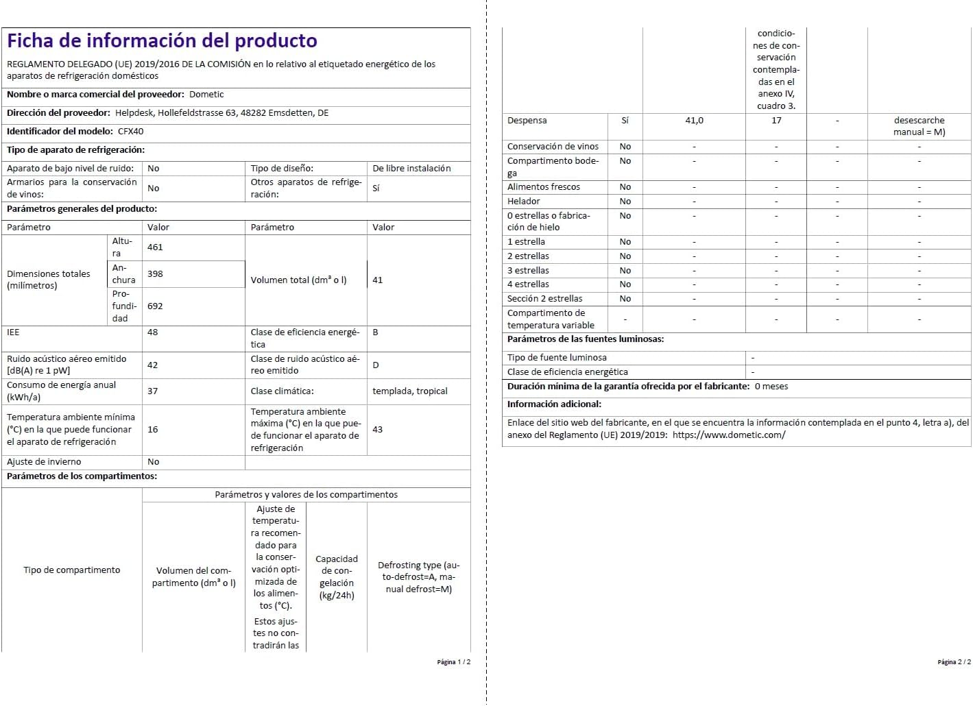DOMETIC CFX 40 Kompressor-Kühlbox, 38 Liter, 12/24 V und 230 V für Auto, LKW, Boot, Wohnmobil und Steckdose, mit USB Anschluss