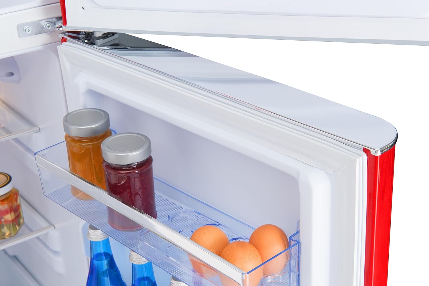 Amica KGC 15632 T Retro Kühl-/Gefrierkombination / Ice Blue (Türkis) / 144cm (H) x 55cm (B) x 62cm (T) / Retro-Design / Kühlschrank mit Gefrierfach