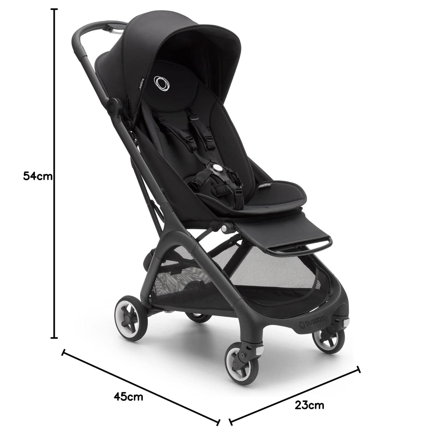 Bugaboo Butterfly ultrakompakter Reise-Kinderwagen, klein & leicht, einhändig faltbar und einfach zu lenken, ergonomischer City-Buggy für Babys ab 6 Monaten, mit viel Stauraum, Stormy Blue