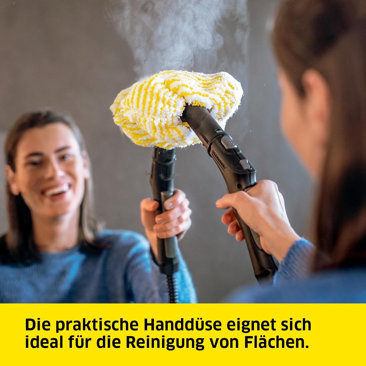 Krcher Dampfreiniger SC 5 EasyFix Iron Plug mit Heiwasser-Zuschaltung, Dampfdruck: 4,2 bar, Aufheizzeit: 3 min., Flche: ca. 150 m, Tank: 0,5 l + 1,5 l, Bodenreinigungsset EasyFix und Düsen