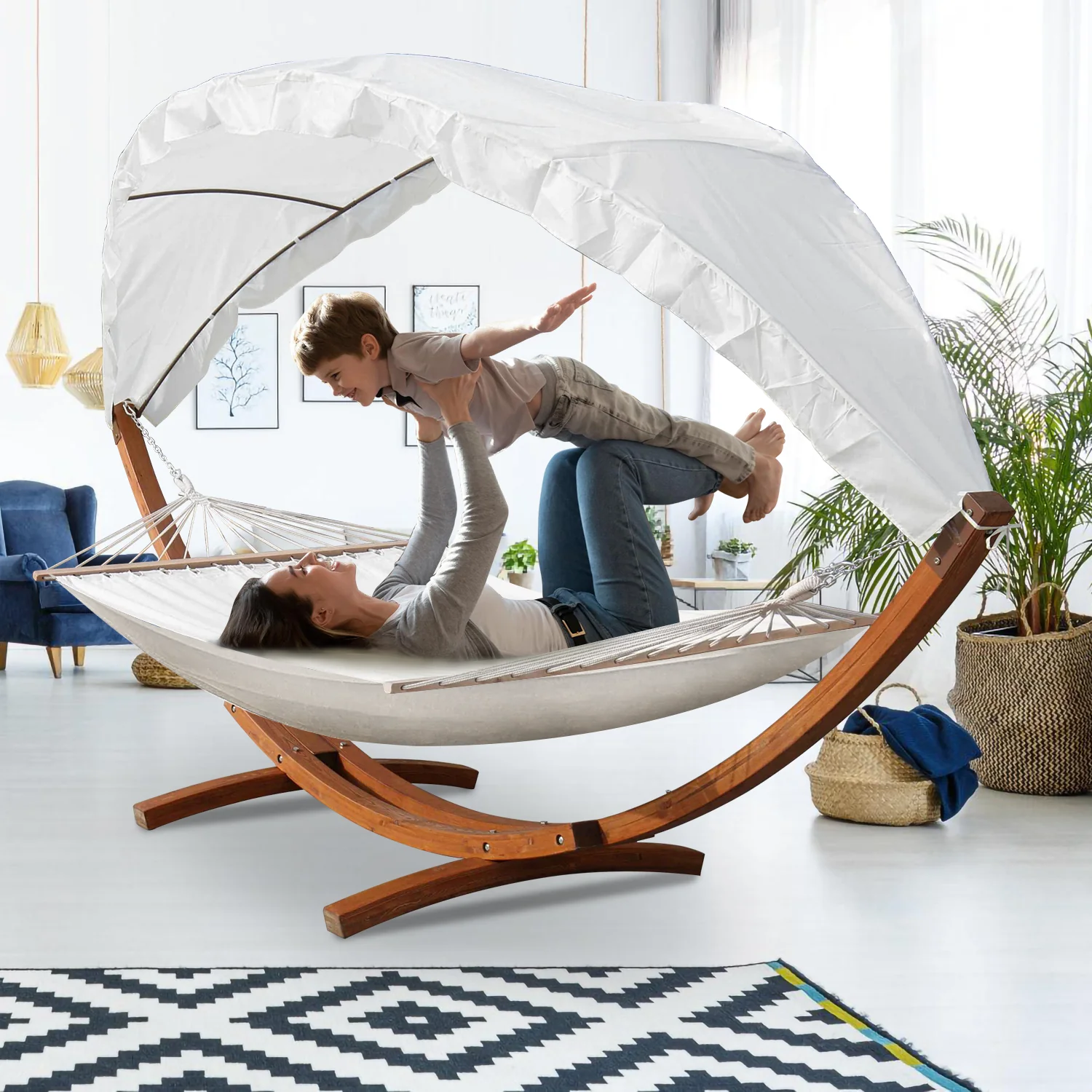 Sonnewelt Hngematte Holz Hammock mit Gestell