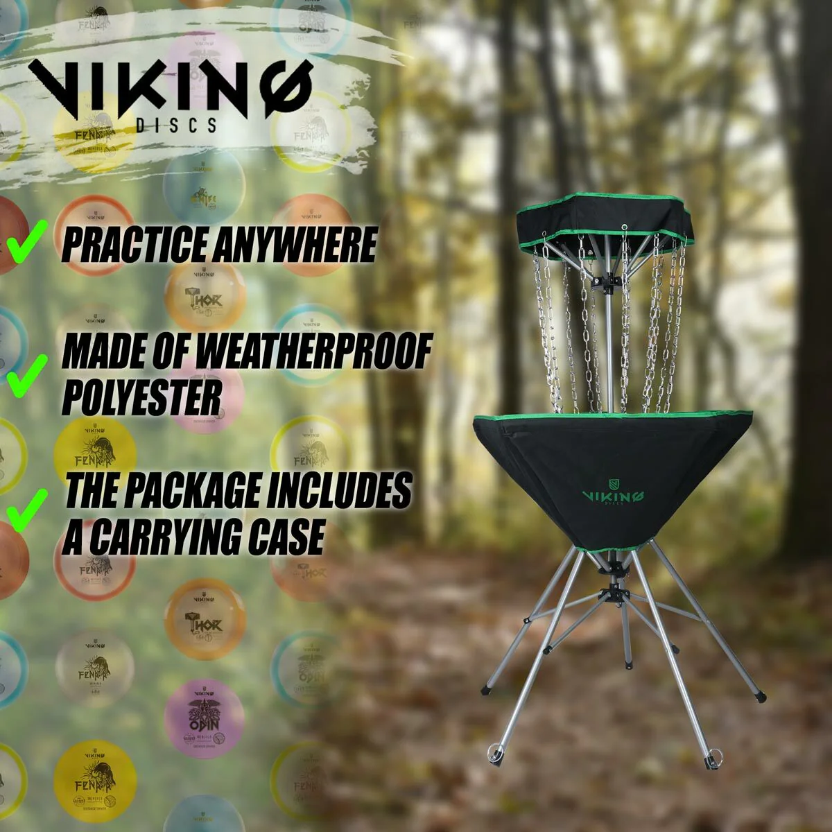Viking Discs Raid tragbarer Discgolf korb