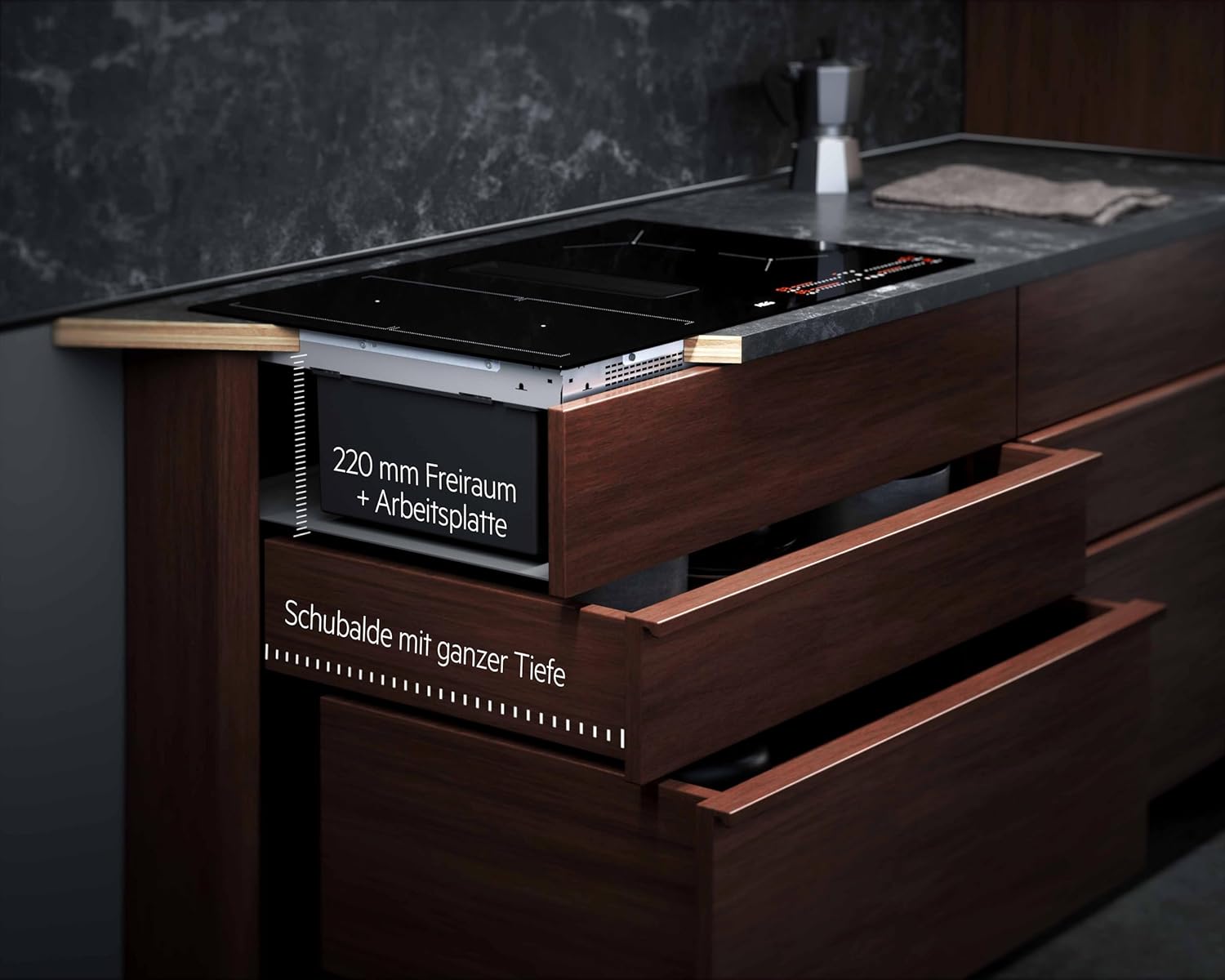 AEG IKE84441XB Autarkes Kochfeld / Herdplatte mit Touchscreen, Topferkennung & Hob²Hood-Funktion / Induktionskochplatte / 4 Kochzonen / Edelstahlrahmen / 80 cm Schwarz