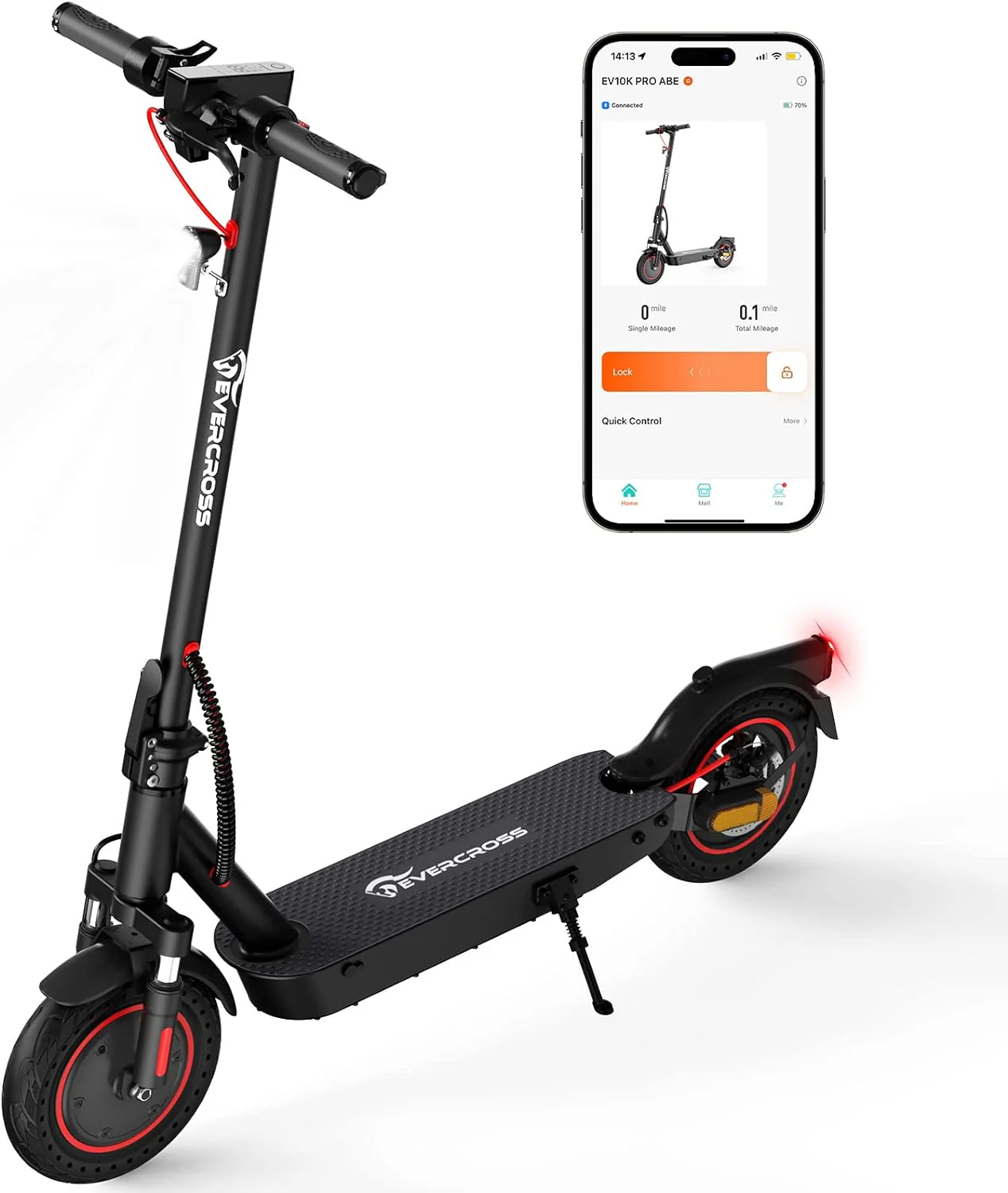 EVERCROSS EV10K Pro ABE E-Scooter mit 400W Motor, 35 km Reichweite, 10-Zoll-Honeycomb-Reifen und IP54 Schutz