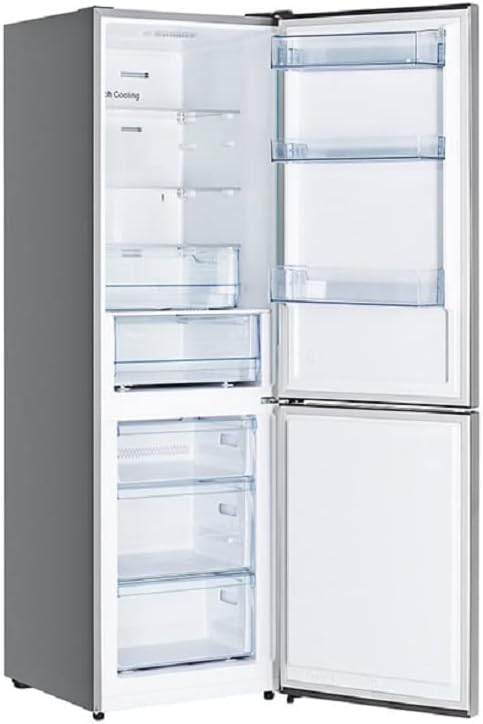 Hisense RB327N4AD2 Kühl-Gefrierkombination/ NoFrostPlus/ Multiflow 360°/ HolidayMode/ FreshZone/ 182,4 cm/ Kühlteil 171 l/ Gefrierteil 85 l/ 41 dB/ 287 kWh/ Jahr/ Edelstahl-Look