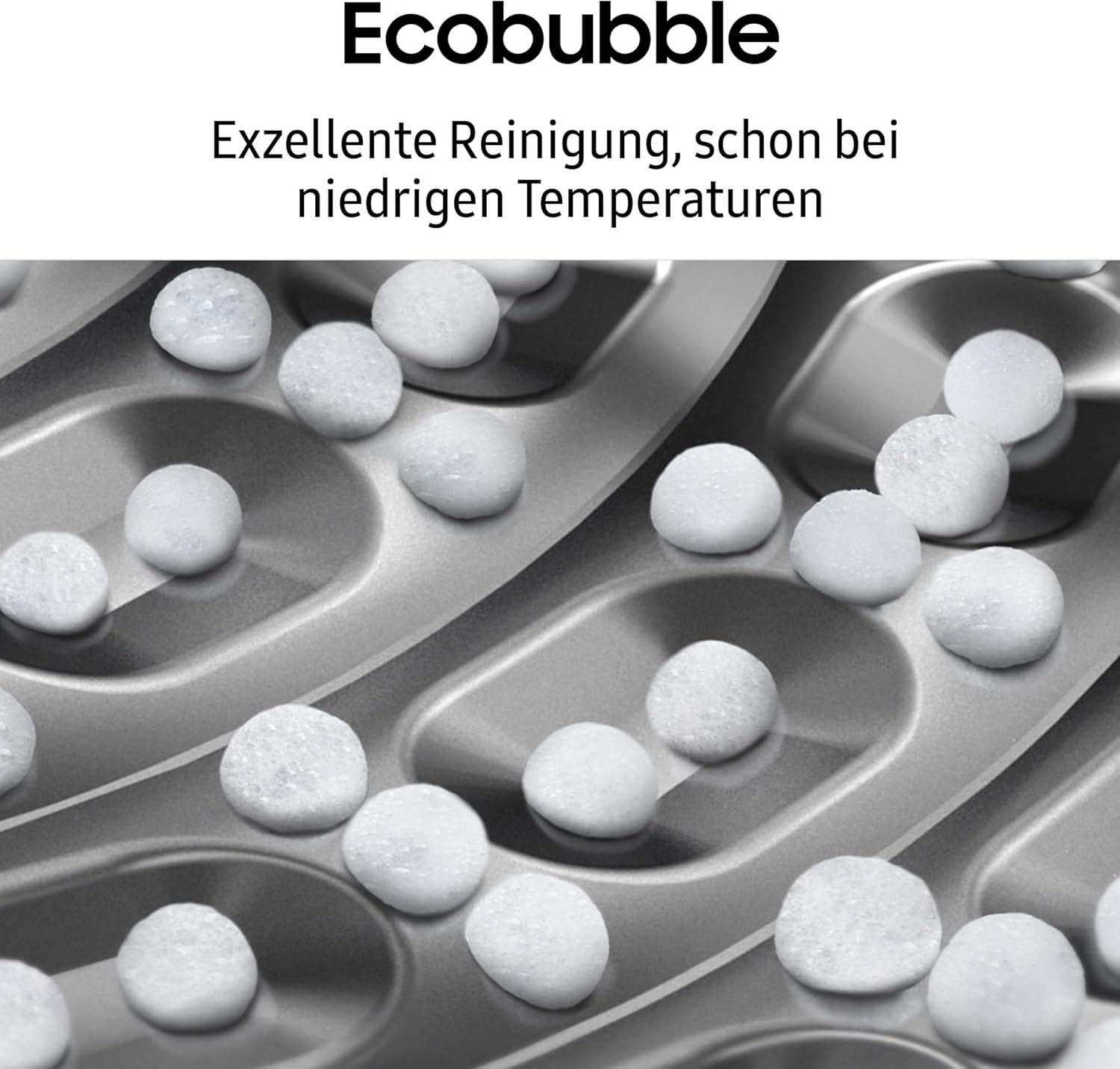 Samsung WW90T504AAWCS2 Waschmaschine, 9 kg, 1.400 U/min, Extra energiesparend, EEK: A (-10 %), AI Ecobubble, AI Control, SmartThings App und AI Energy Mode, Hygiene-Dampfprogramm, Weiß