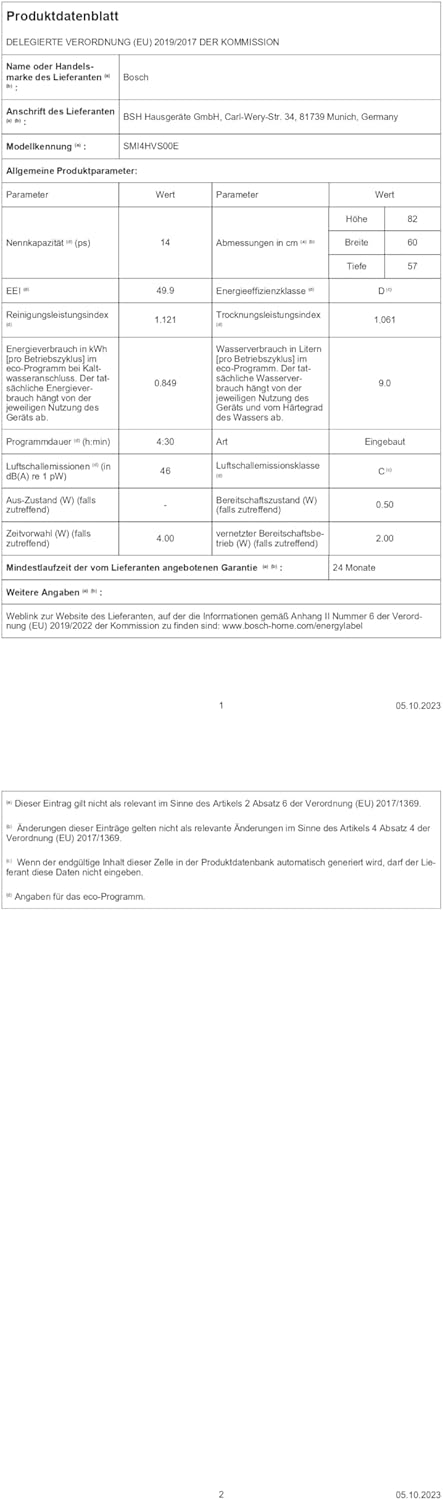 Bosch SMU4ECS28E, Serie 4, Smarter Unterbau-Geschirrspüler 60 cm, Besteckschublade, Spülmaschine Made in Germany, besonders Leise, Extra Trocknen, schneller sauberes Geschirr, Ferndiagnose, Edelstahl