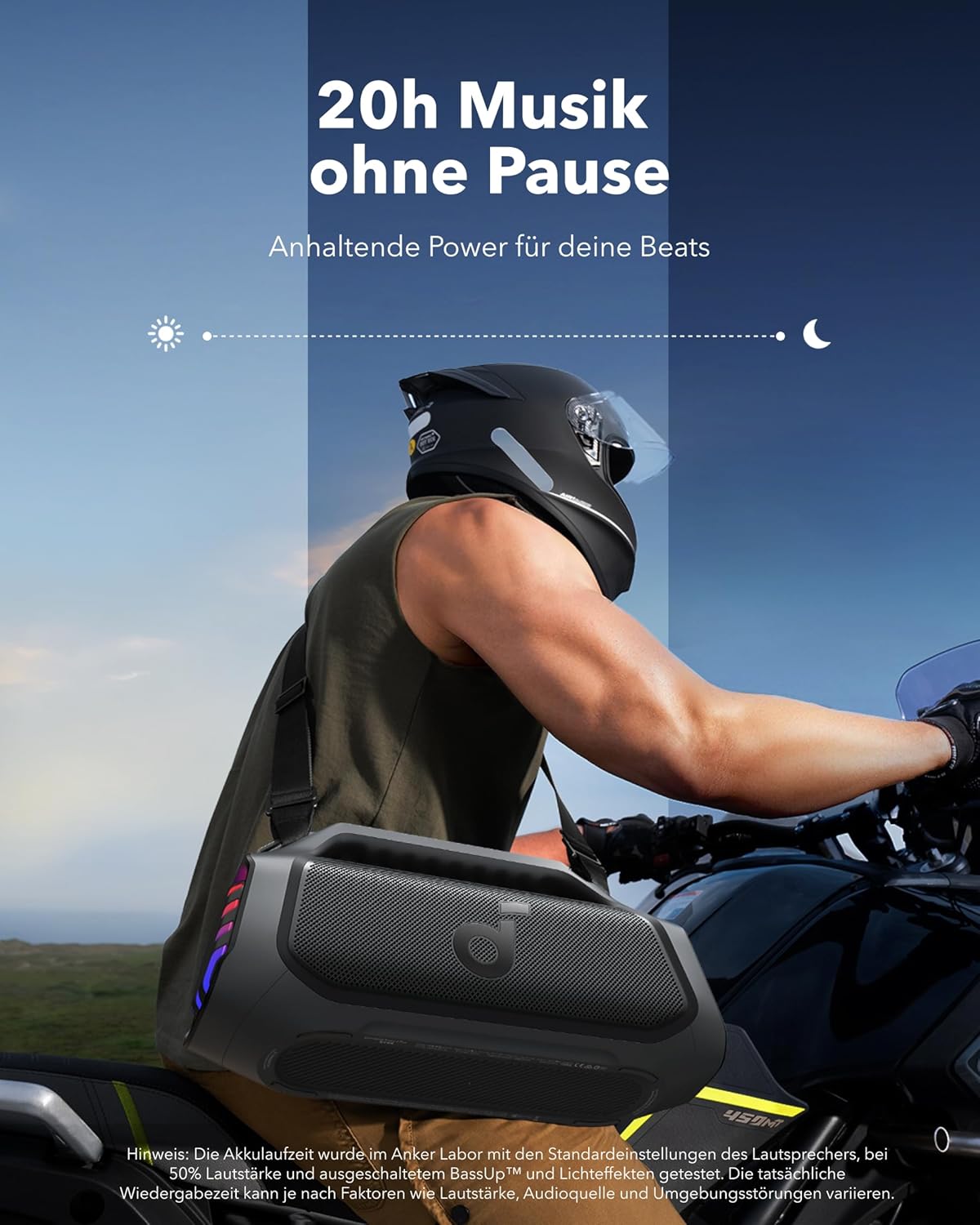 soundcore Boom 2 Plus Outdoor Lautsprecher, 140W, 2+2 Channel, BassUp 2.0, 20h, Schnellladung, IPX7 wasserdicht, RGB Lichter, USB-C, Power Bank, BT 5.3, tragbarer Bluetooth Lautsprecher, Camping