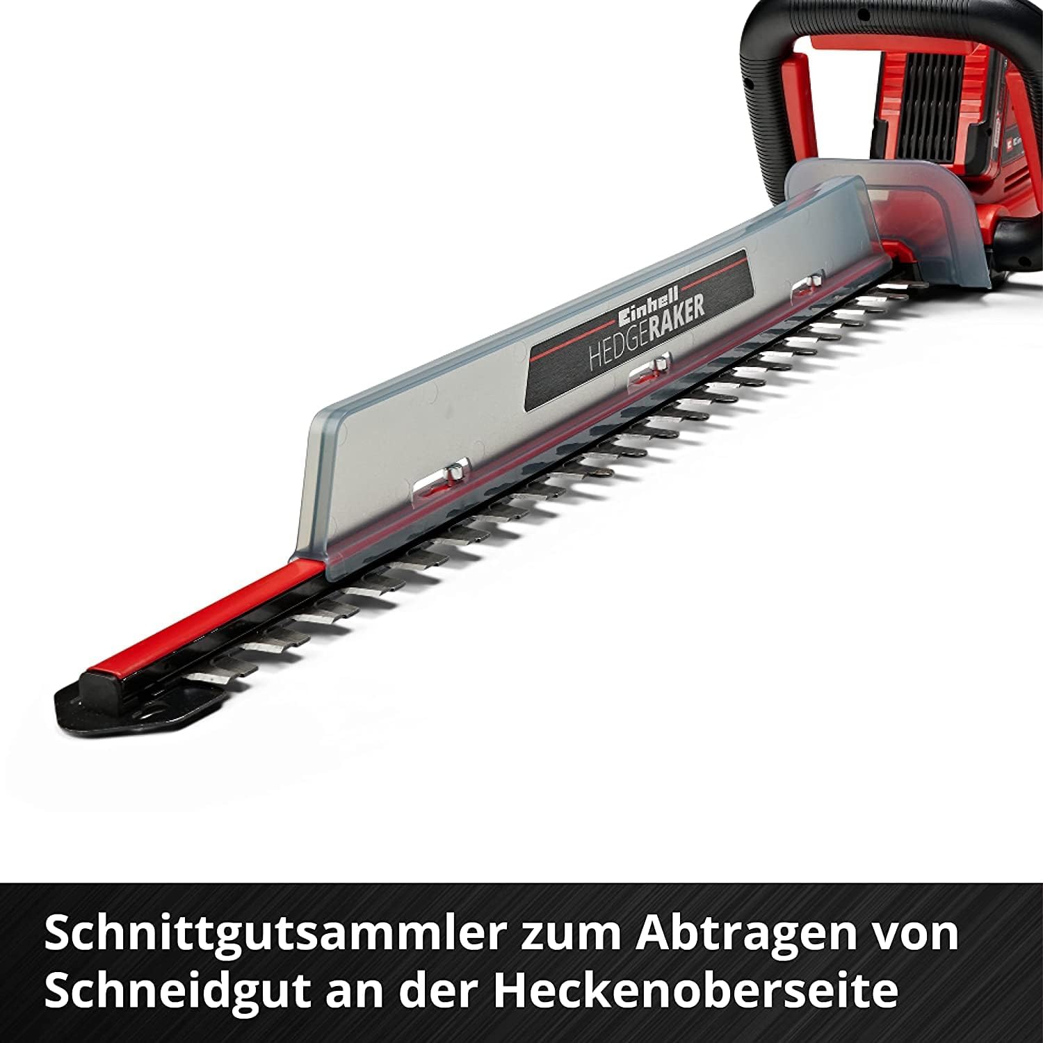 Einhell Akku-Heckenschere GE-CH 18/60 Li-Solo Power X-Change (18 V, 60 cm Schnittlnge, 22 mm Zahnabstand, drehbarer Handgriff, inkl. Schnittgutsammler, ohne Akku)