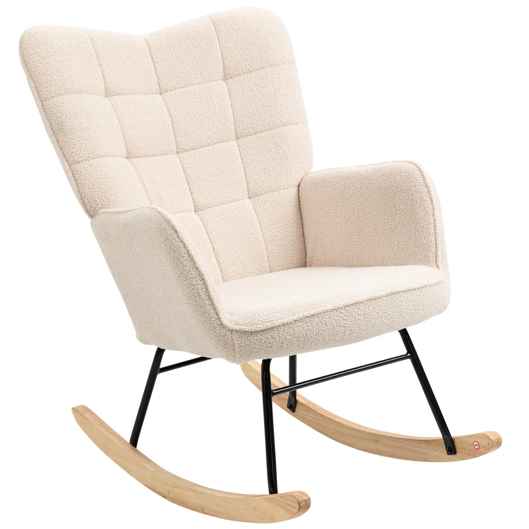 HOMCOM Schaukelstuhl Relaxsessel mit Berbervlies für Wohnzimmer