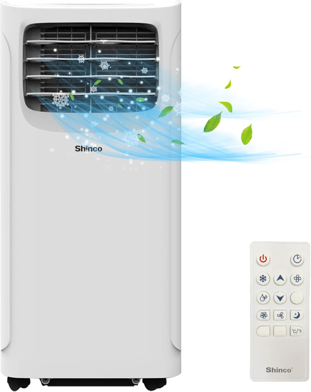 SHINCO Mobile Klimaanlage mit Abluftschlauch, 12000BTU, Kühlung&Heizung&Ventilieren&Entfeuchten, Mobiles Klimagert mit Fenstermontage-Kit, 24H-Timer, APP, für Rume von etwa 90m