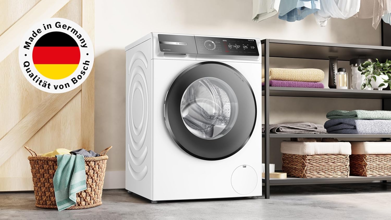 BOSCH WAN28127 Waschmaschine Serie 4, Frontlader mit 8kg Fassungsvermögen, 1400 UpM, Iron Assist, Active Water Plus, EcoSilence Drive, Speed Perfect, Weiß, 60cm