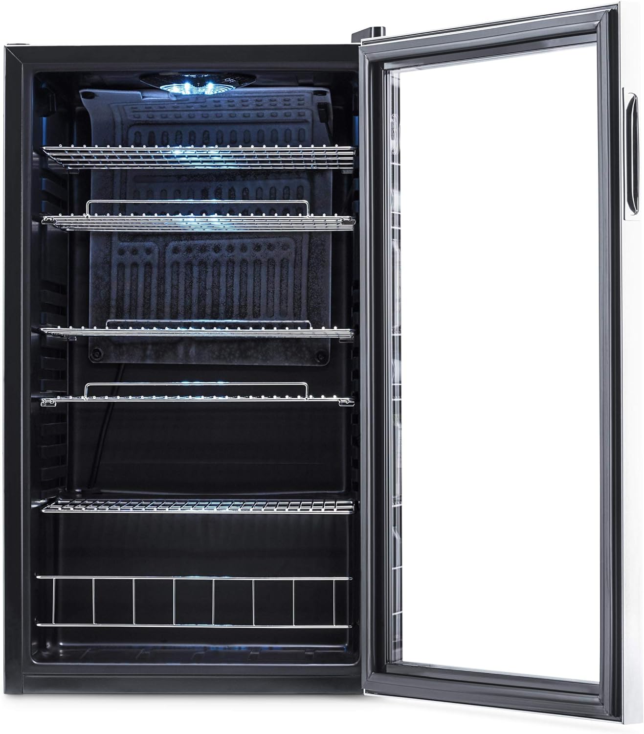 Getränkekühlschrank | Freistehender Kühlschrank für 126 Dosen mit Glastür mit Scharnier rechts | Mini-Getränkekühlschrank, perfekt für Bier, Wein, Limonade und kühlere Getränke