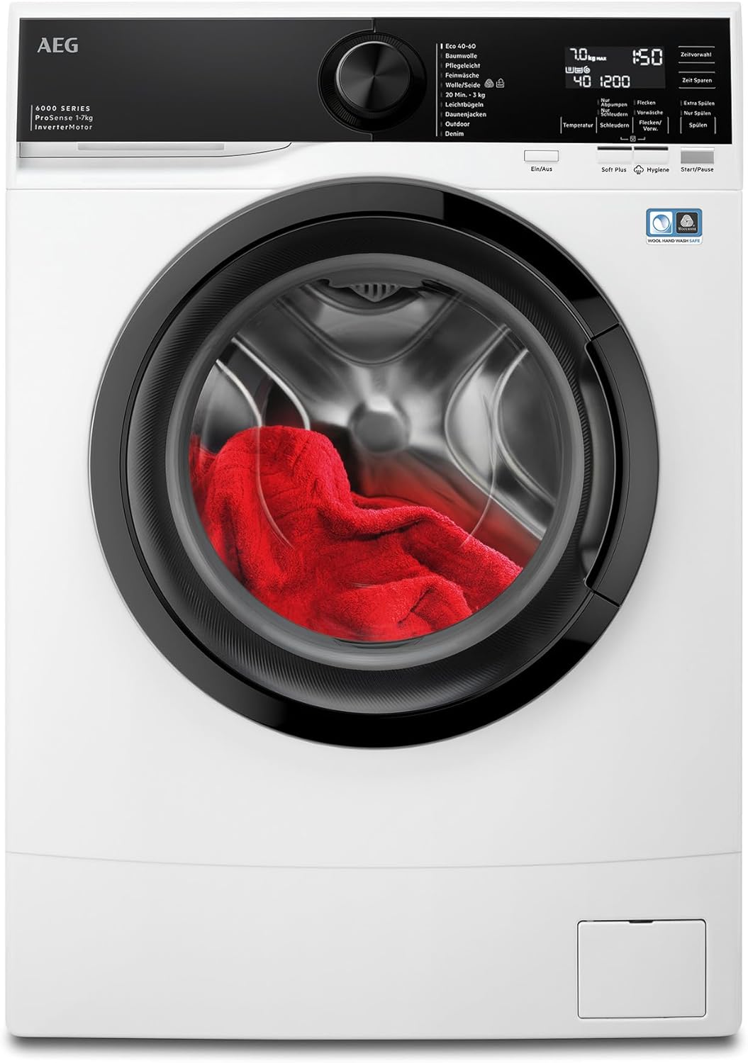 AEG L6FBG51470 Waschmaschine / Serie 6000 mit ProSense / Testsieger der Stiftung Warentest / 7,0 kg / Leise / Mengenautomatik / Nachlegefunktion / Kindersicherung / Wasserstopp / 1400 U/min