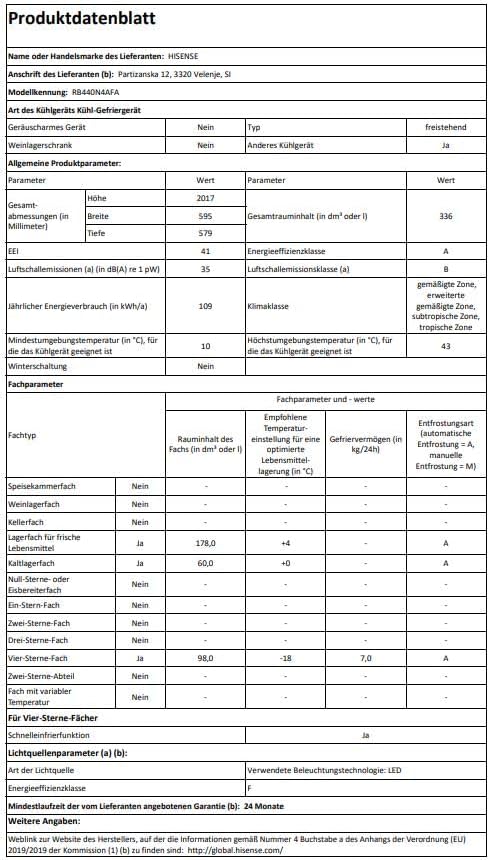 Hisense RB327N4AD2 Kühl-Gefrierkombination/ NoFrostPlus/ Multiflow 360°/ HolidayMode/ FreshZone/ 182,4 cm/ Kühlteil 171 l/ Gefrierteil 85 l/ 41 dB/ 287 kWh/ Jahr/ Edelstahl-Look