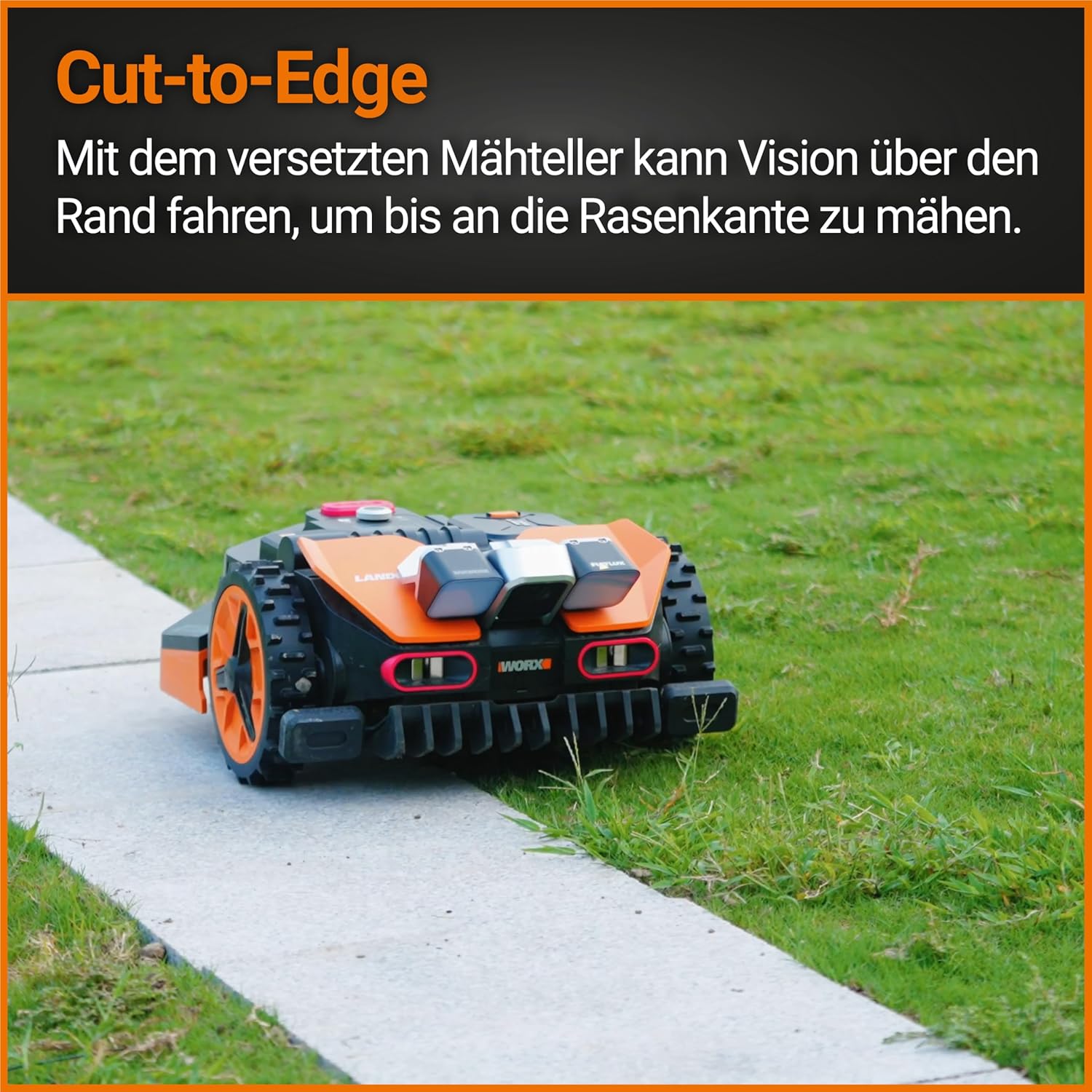 WORX Landroid Vision M600 Mhroboter WR206E.1 für Grten bis 600m - intelligenter Mhroboter ohne Begrenzungskabel – WLAN & Bluetooth – aktive Hindernisvermeidung mit KI-Technologie – APP Steuerung
