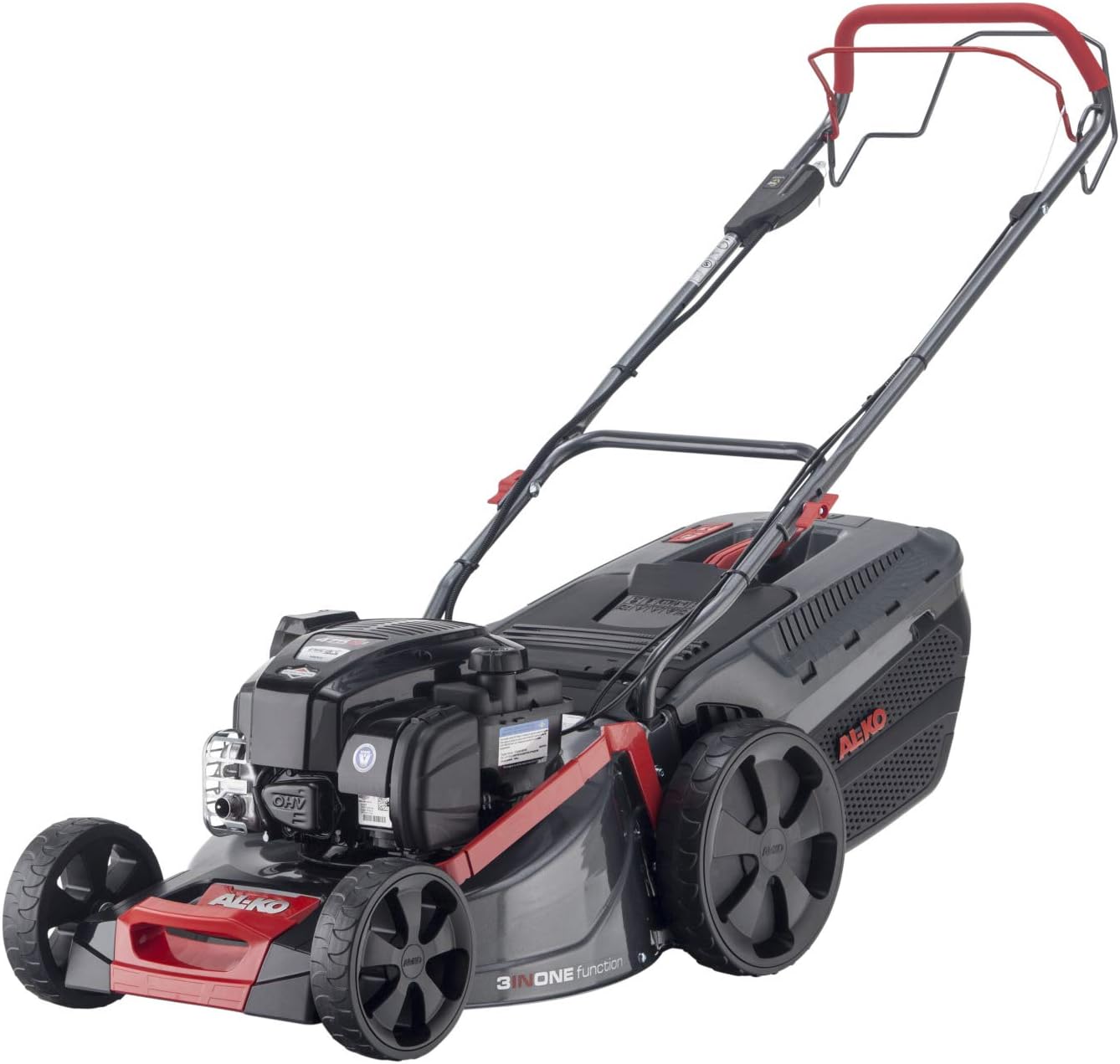 AL-KO Benzin-Rasenmäher Comfort 46.0 SP-A Plus (46 cm Schnittbreite, 2.1 kW Motorleistung, Robustes Stahlblechgehäuse, Hinterradantrieb, Mulchfunktion, Seitenauswurf, für Rasenflächen bis 1400 m²)