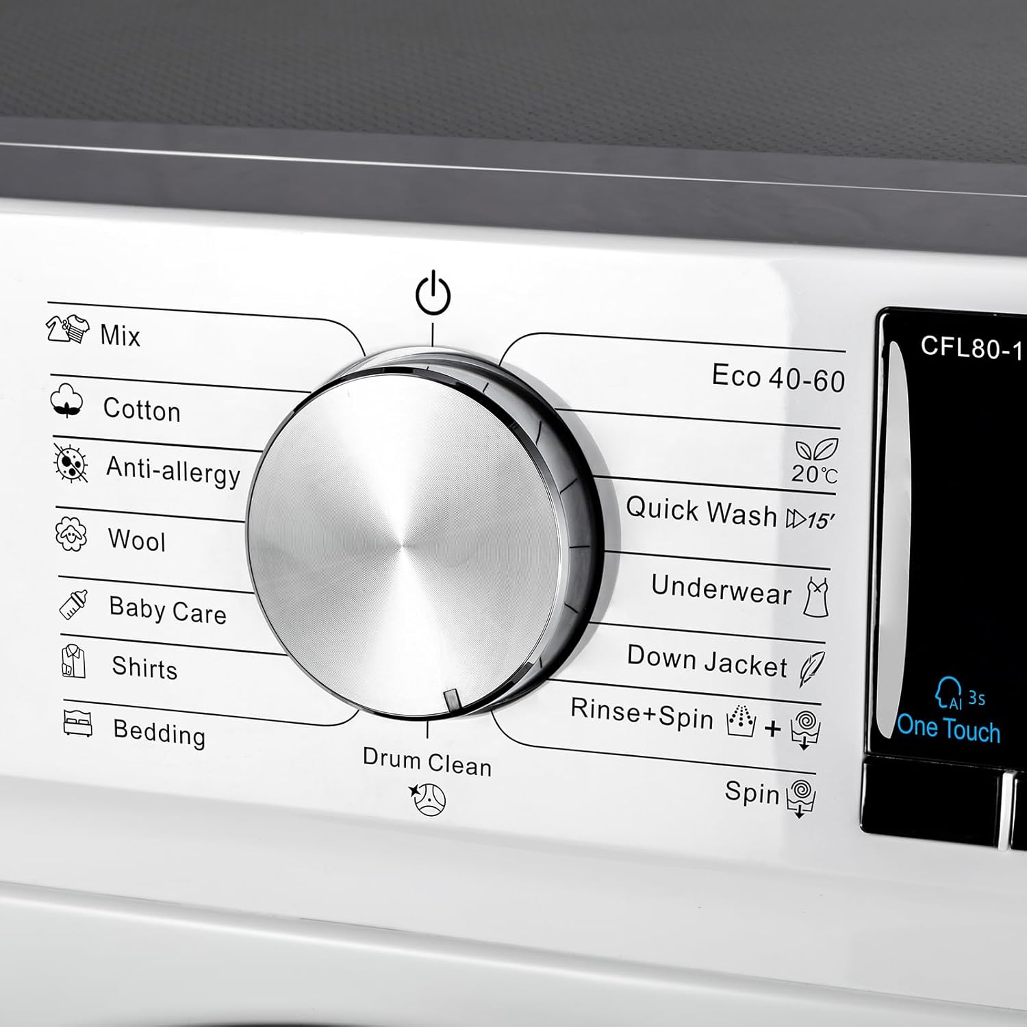 CHiQ Waschmaschine 7kg, 15 Programme, InverterMotor, Eco-Logic, Speed Wash, 60x46,5x84cm, Auto Clean, Washer Grau, CW07123863AX