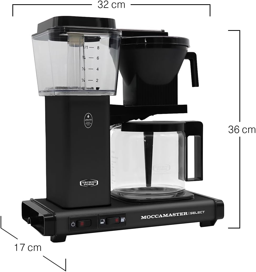 Moccamaster KBG Select, Kaffeemaschine, Retro Kaffeemaschine, Filterkaffee, Off-White, 1.25L