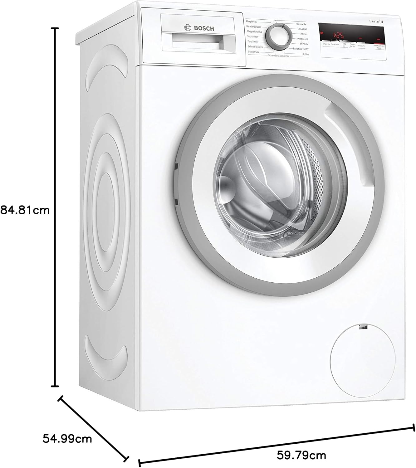 BOSCH WAN28127 Waschmaschine Serie 4, Frontlader mit 8kg Fassungsvermögen, 1400 UpM, Iron Assist, Active Water Plus, EcoSilence Drive, Speed Perfect, Weiß, 60cm