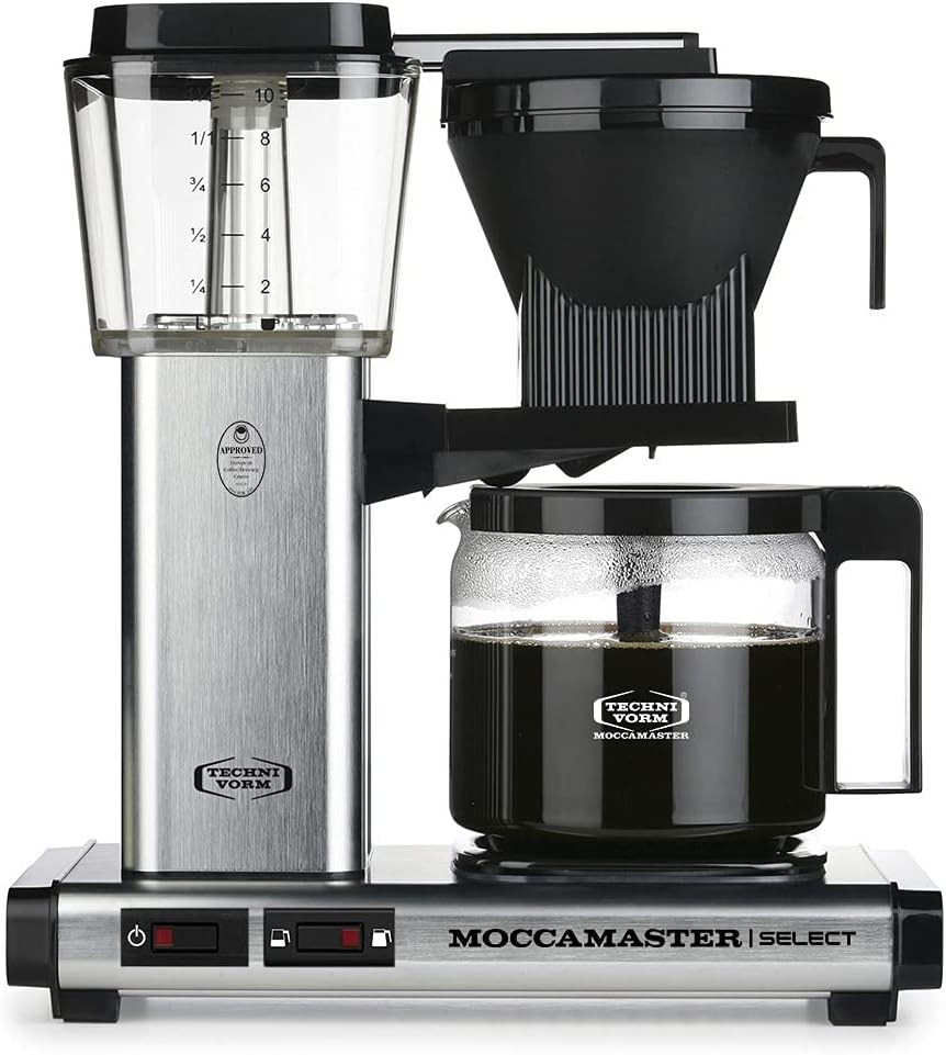 Moccamaster KBG Select, Kaffeemaschine, Retro Kaffeemaschine, Filterkaffee, Off-White, 1.25L