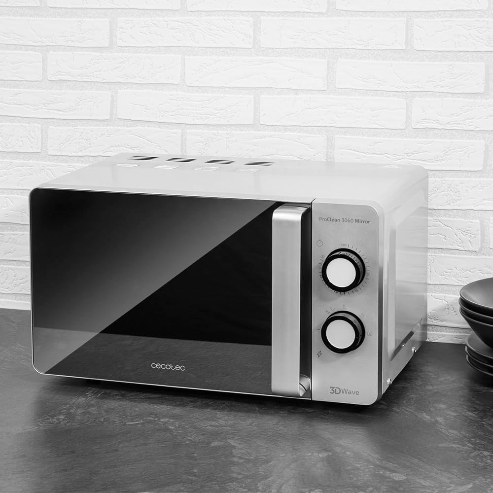 Cecotec Mikrowelle mit ProClean 8110 Grill. 28l Kapazität, Ready2Clean Beschichtung, 1000 W Leistung, 1000 W Grill, 5 Betriebsebenen, 8 Programme, 60 min Timer, LED-Anzeige