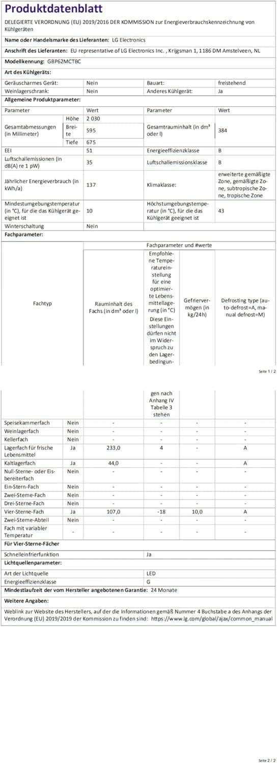 LG GBV22NCCEP Kühl-/Gefrierkombination – Smart Inverter Compressor, Total No Frost, Modern Flat Door Design, Matt Schwarz Metallic, Energieeffizienz A
