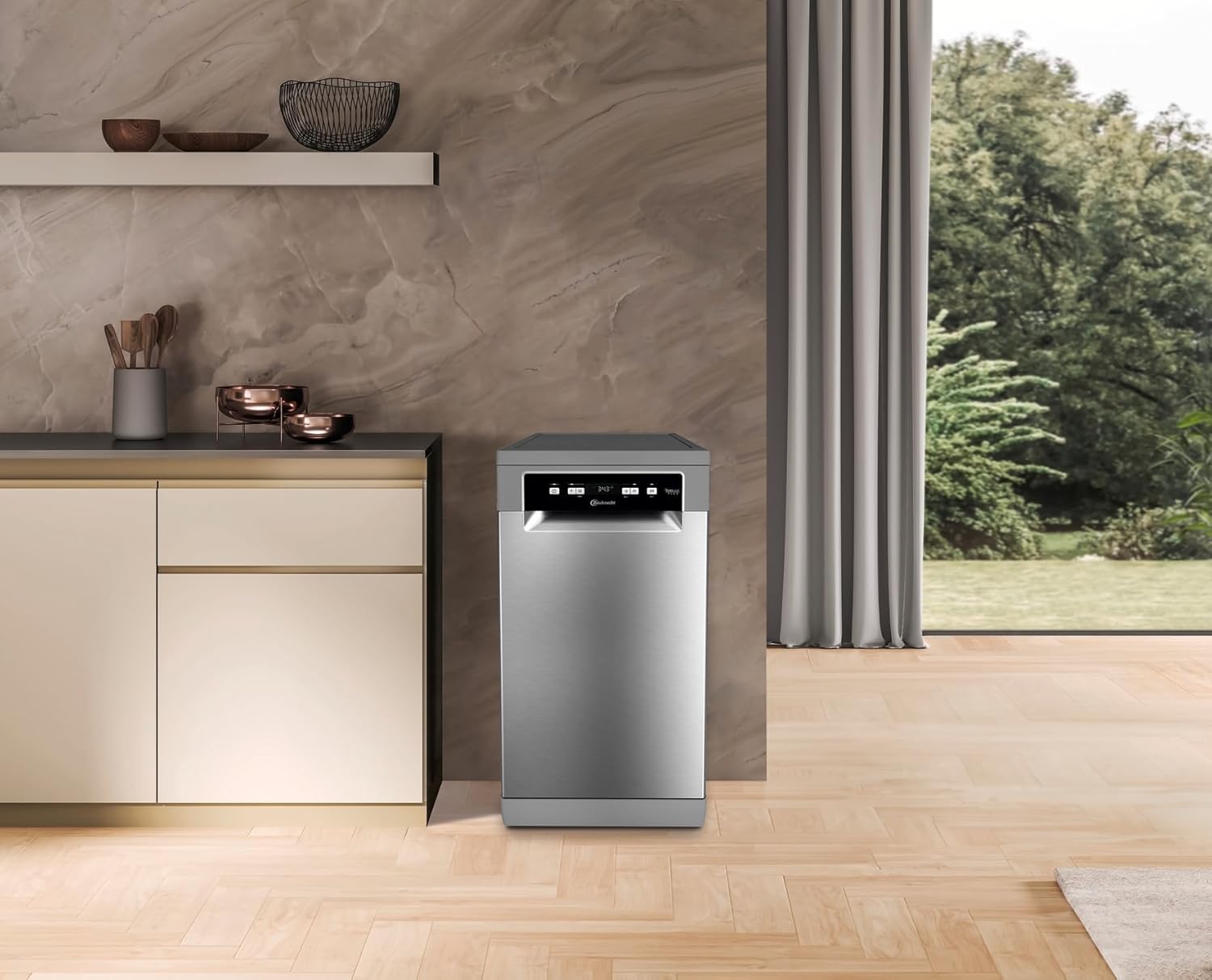 Bauknecht BK6FC11BS7A0X Vollintegrierbarer Geschirrspüler (45 cm)/ ActiveDry/Sensorprogramm/PowerClean/Besteckschublade/Hygiene-Programm/Vollwasserschutz/Multizone/Startzeitvorwahl