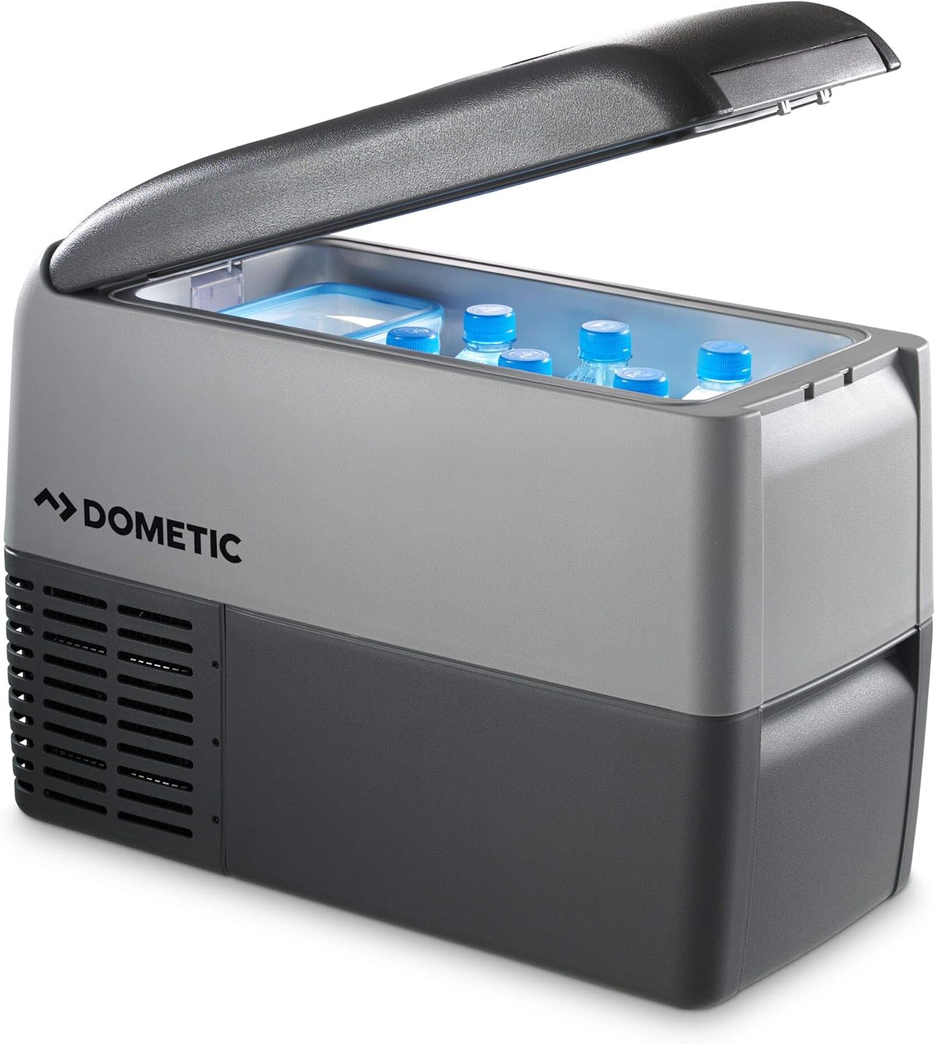 DOMETIC CoolFreeze CDF 36, tragbare elektrische Kompressor-Kühlbox/Gefrierbox, 31 Liter, 12/24 V für Auto, LKW oder Boot mit Batteriewächter, Grau