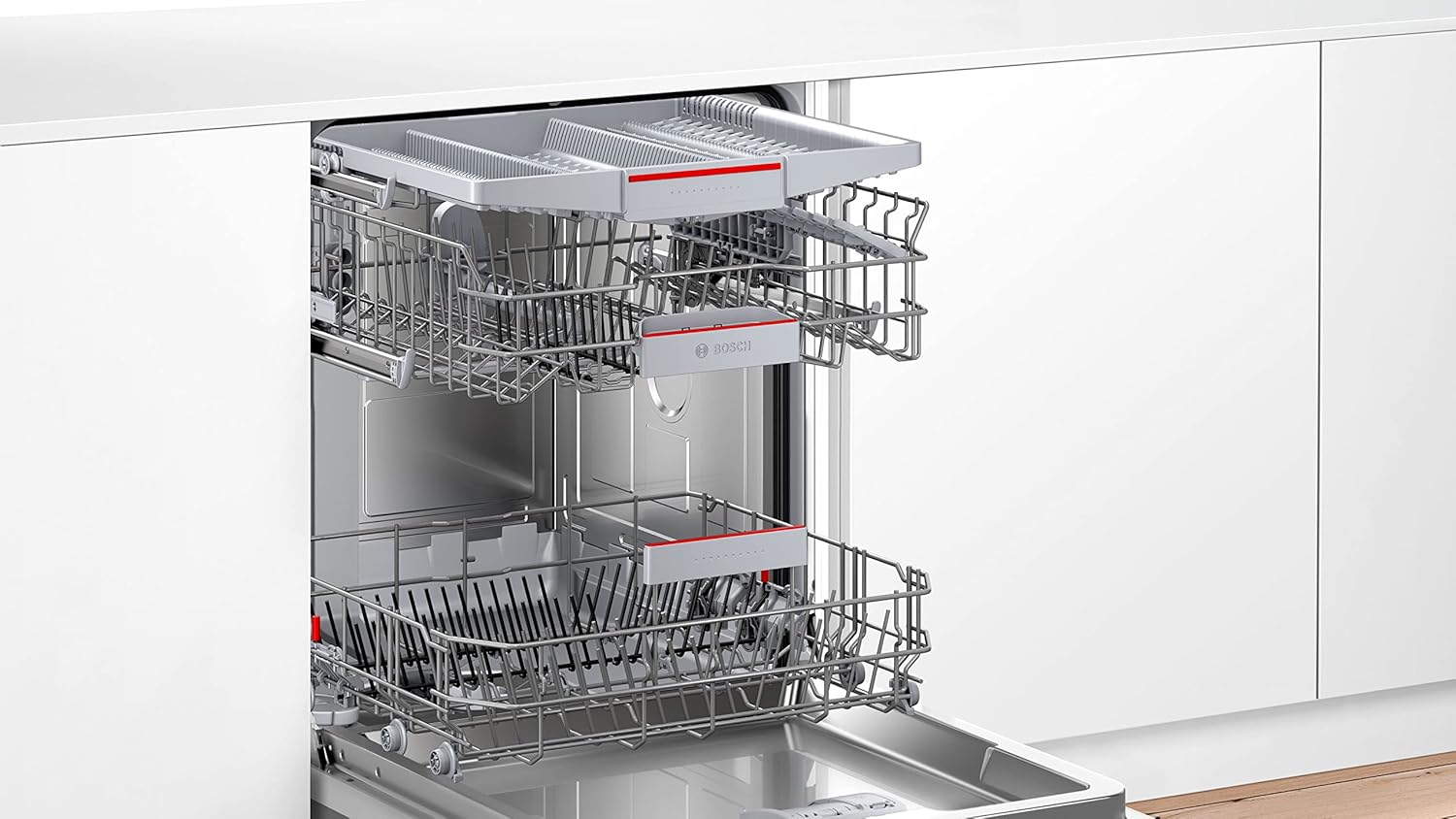 Bosch SMU4ECS28E, Serie 4, Smarter Unterbau-Geschirrspüler 60 cm, Besteckschublade, Spülmaschine Made in Germany, besonders Leise, Extra Trocknen, schneller sauberes Geschirr, Ferndiagnose, Edelstahl