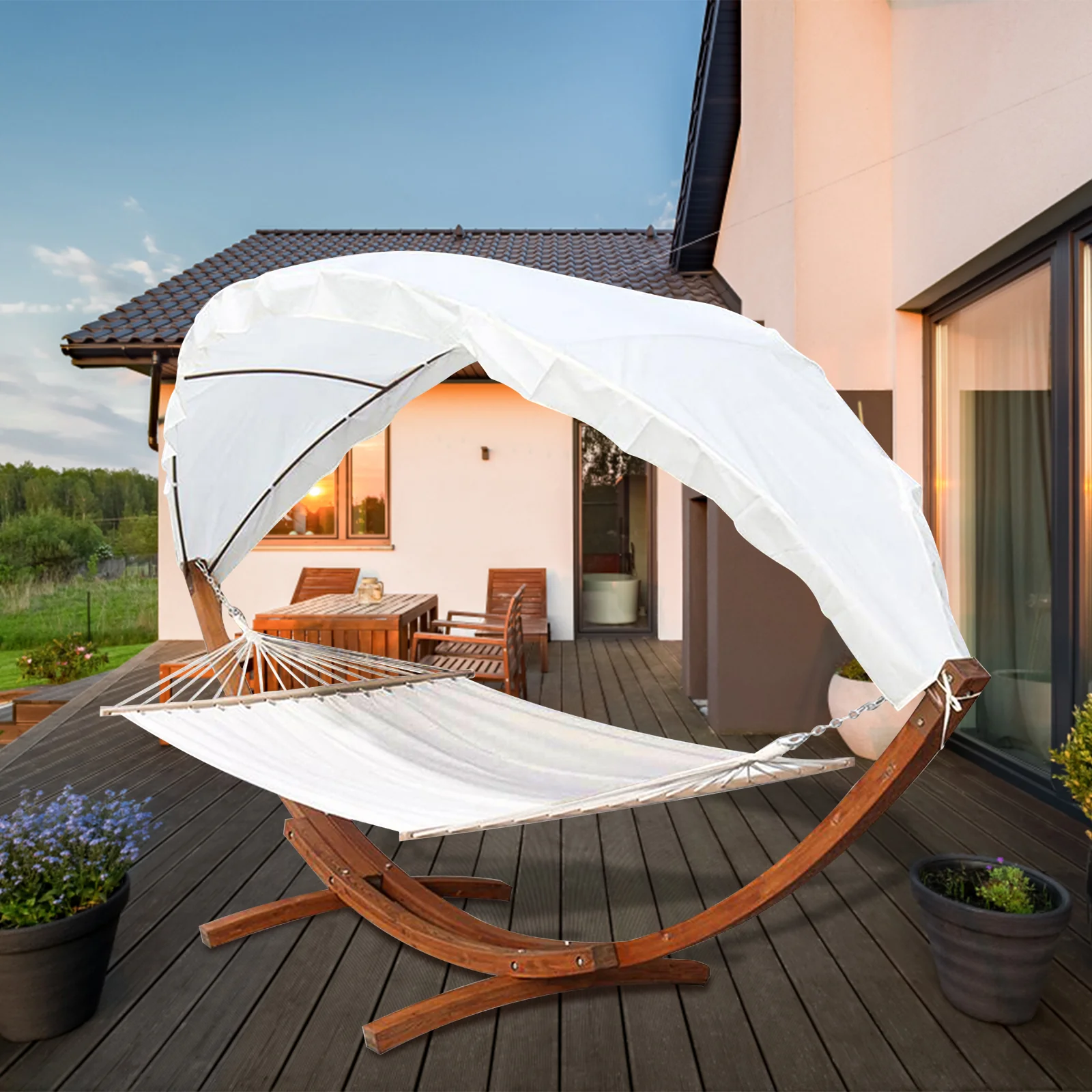 Sonnewelt Hngematte Holz Hammock mit Gestell