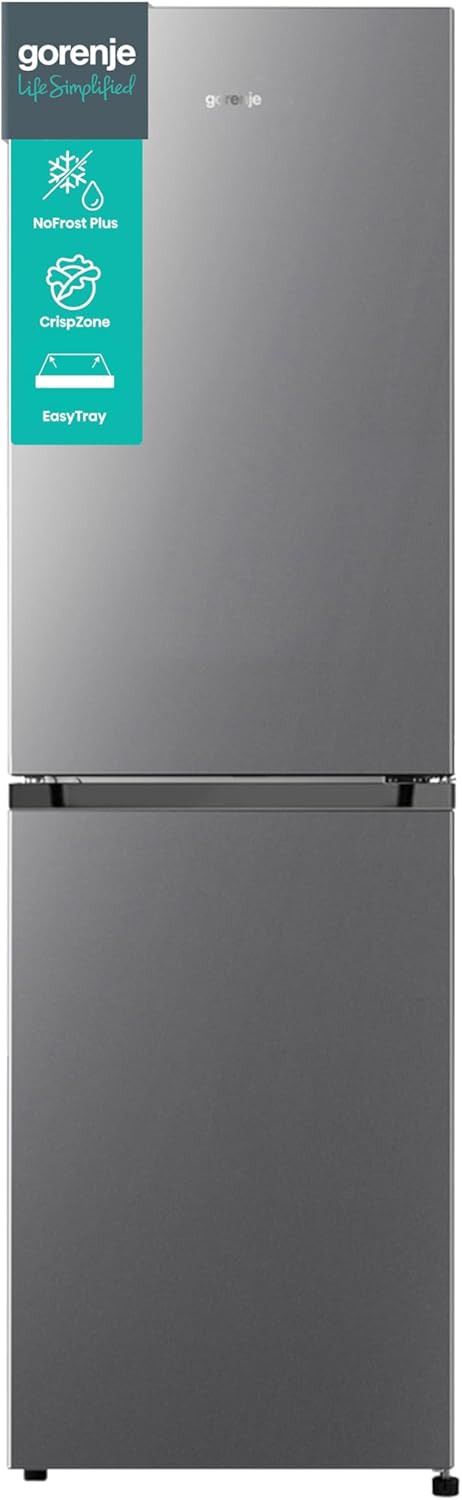 Gorenje N 619EAXL4 Kühl-Gefrier-Kombination/ LED Display/ 186 cm/ 300 l/ NoFrostPLus/ Gemüsefach mit Feuchteregler/ FastFreeze/ edelstahl