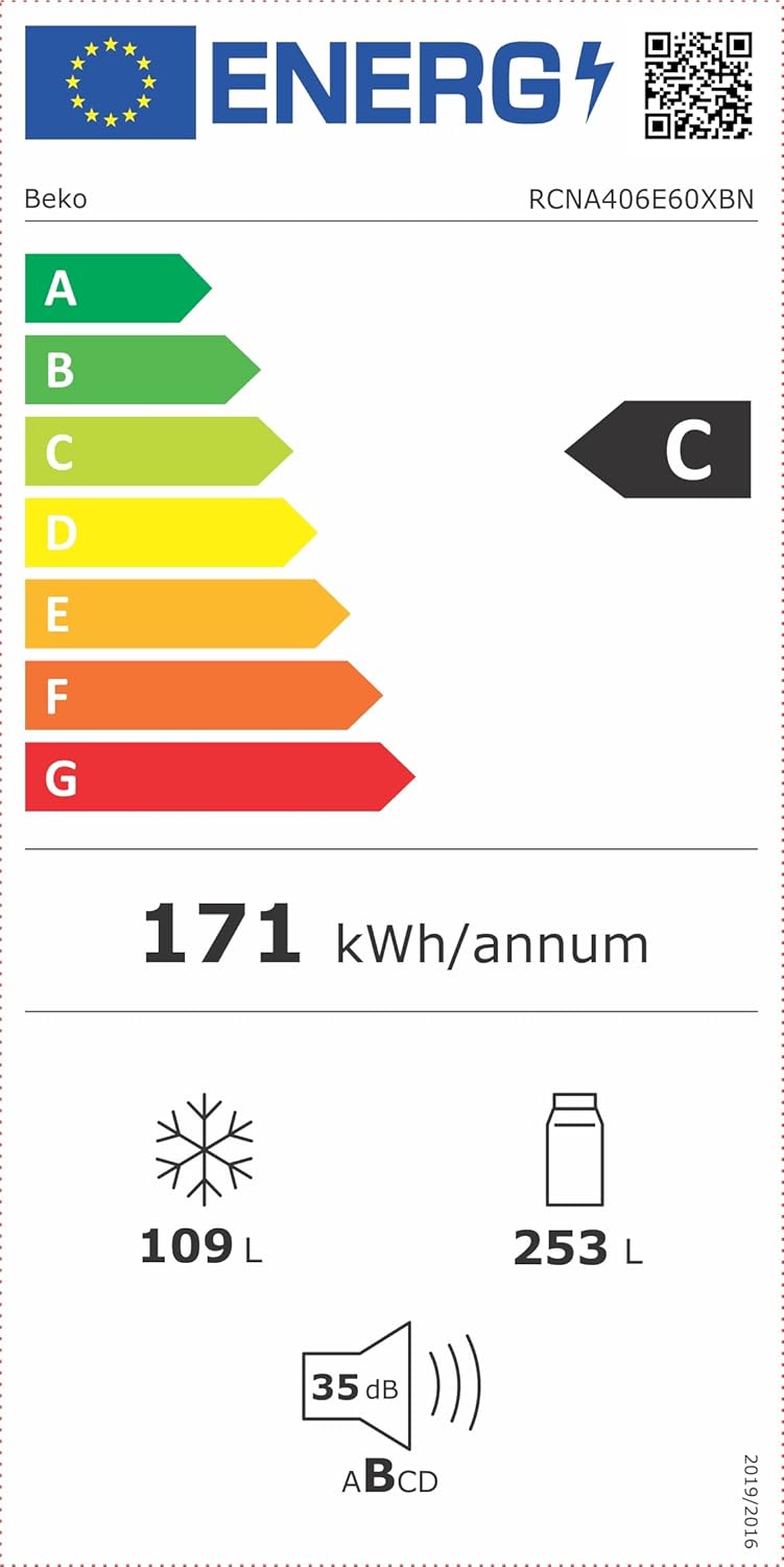 Beko RCNE366E70ZXBRN bPRO700 freistehende Kühl-/Gefrierkombination, großer Kühlschrank, 323 l Gesamtrauminhalt, HarvestFresh, NoFrost, leise, SmoothFit, 0°C-Zone, Dark Inox