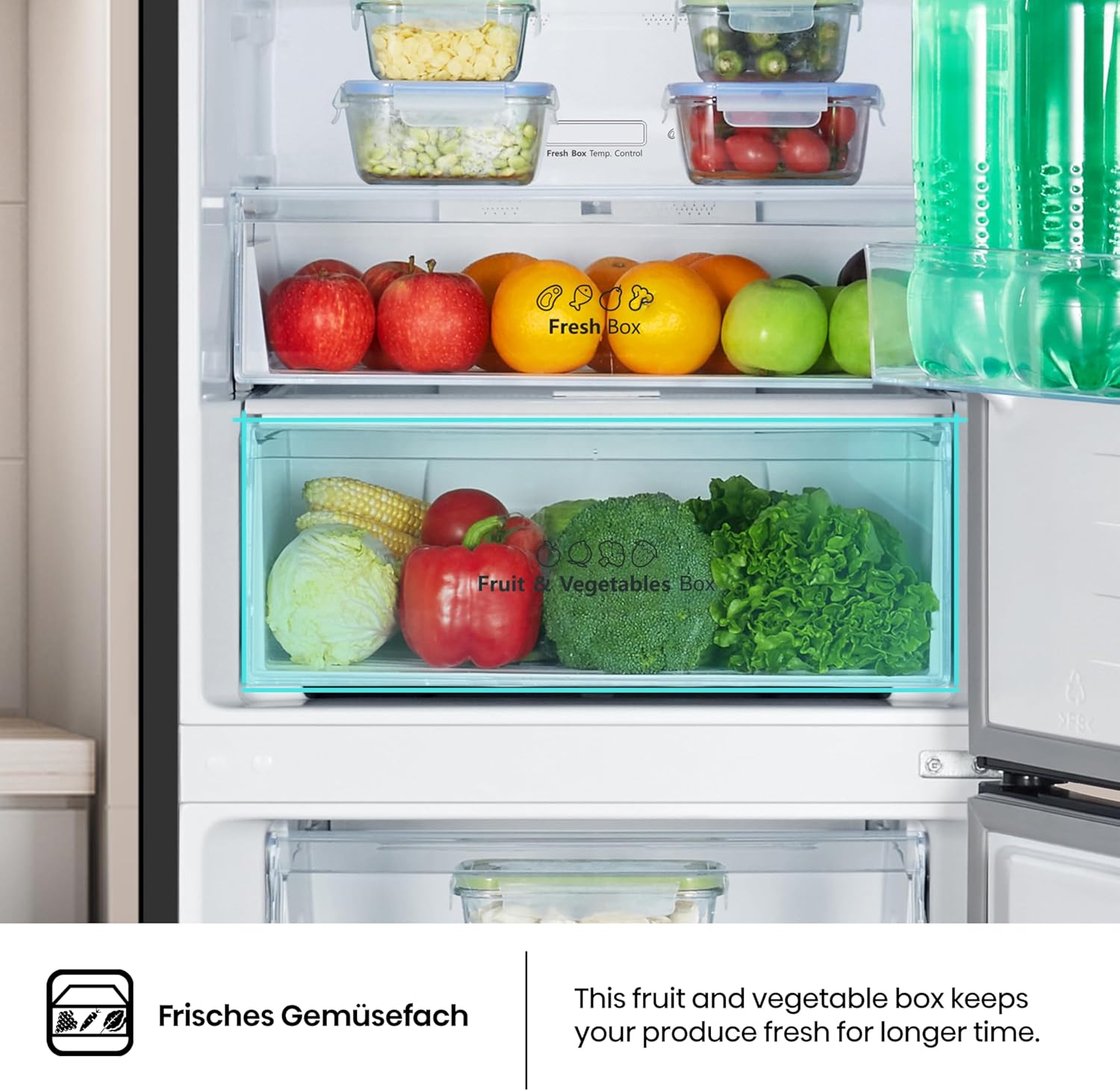 Hisense RB327N4AD2 Kühl-Gefrierkombination/ NoFrostPlus/ Multiflow 360°/ HolidayMode/ FreshZone/ 182,4 cm/ Kühlteil 171 l/ Gefrierteil 85 l/ 41 dB/ 287 kWh/ Jahr/ Edelstahl-Look