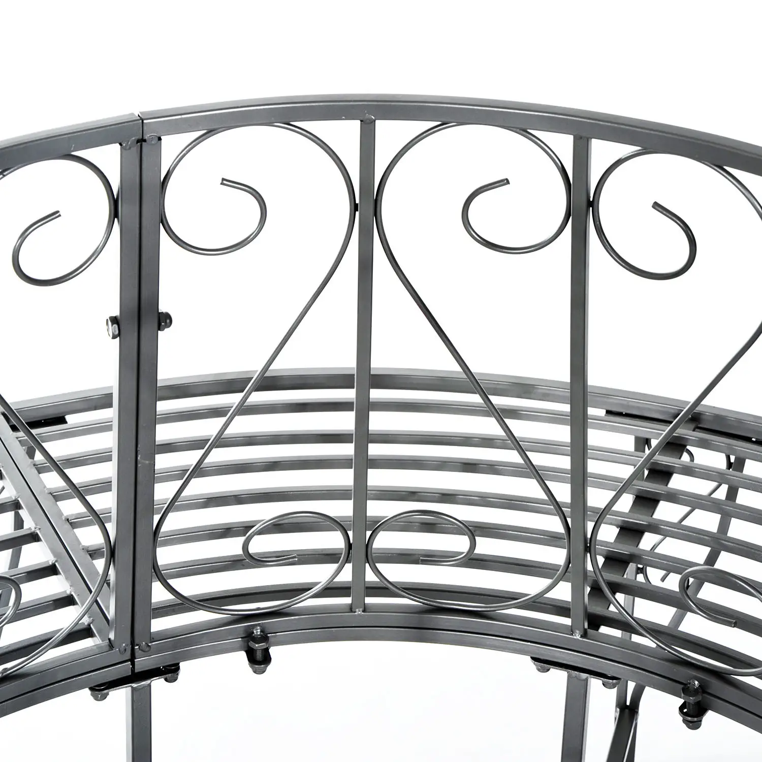 Outsunny Baumbank Rundbank 360° Design große Sitzfläche Metall