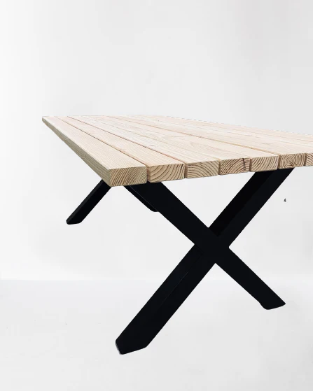 Serie Andy | Gartentisch- Eiche - inkl. Tischbein X-Form - versch. Gren