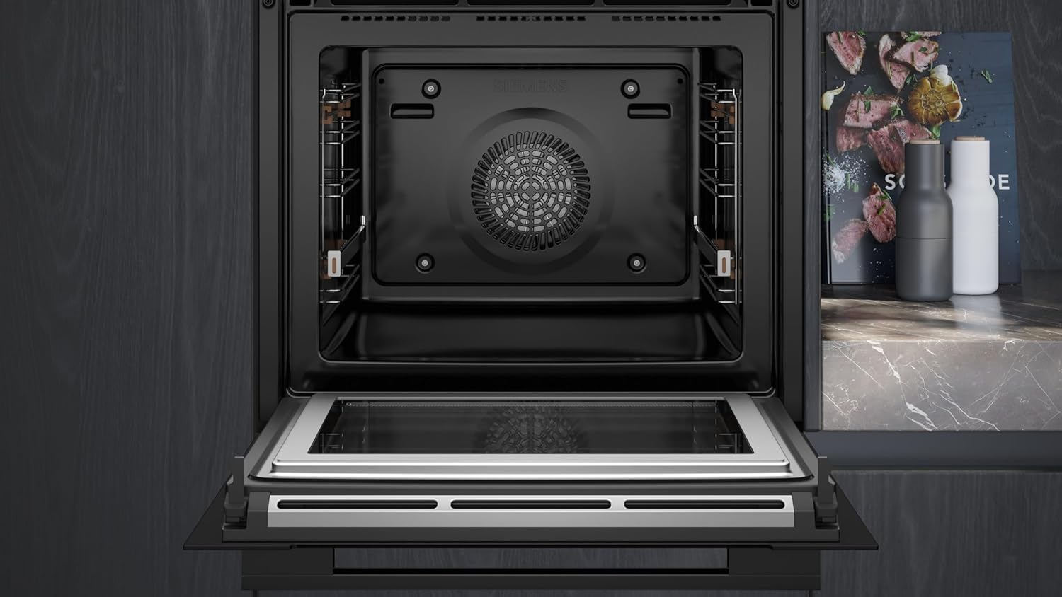 Siemens HB572ABS3, iQ300, Einbau-Backofen 60 x 60 cm, Air Fry, activeClean Pyrolyse Selbstreinung, LED-Touchbedienung, 3D Heißluft, Schnellaufheizung, cookControl10 Automatikprogramme, Edelstahl
