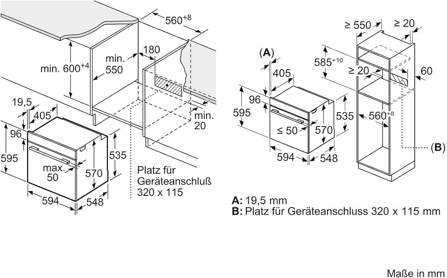 Siemens HB572ABS3, iQ300, Einbau-Backofen 60 x 60 cm, Air Fry, activeClean Pyrolyse Selbstreinung, LED-Touchbedienung, 3D Heißluft, Schnellaufheizung, cookControl10 Automatikprogramme, Edelstahl