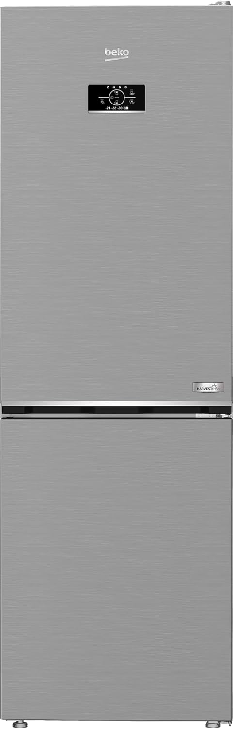 Beko RCNE366E70ZXBRN bPRO700 freistehende Kühl-/Gefrierkombination, großer Kühlschrank, 323 l Gesamtrauminhalt, HarvestFresh, NoFrost, leise, SmoothFit, 0°C-Zone, Dark Inox