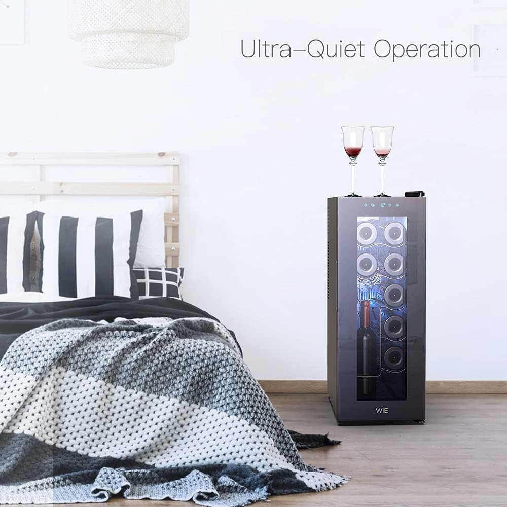 WIE Getränkekühlschrank Mini Kühlschrank mit Doppelte Glastür mit Verstellbaren Ablagen Indoor Outdoor Klein Bierkühlschrank Wendetür Leise 86 Liter 120 Dosen für Soda/Bier für Zuhause/Küche/Bar/Büro