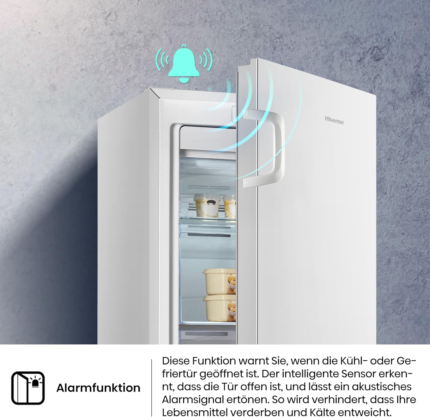 Hisense FV191N4AW2 Gefrierschrank/ TotalNoFrost/ SuperFreeze/ Türalarm/ Multiflow 360°/ BigBox/ 143,4 cm/ Gefrierteil 147 l/ 41 dB/ 205 kWh/Wei