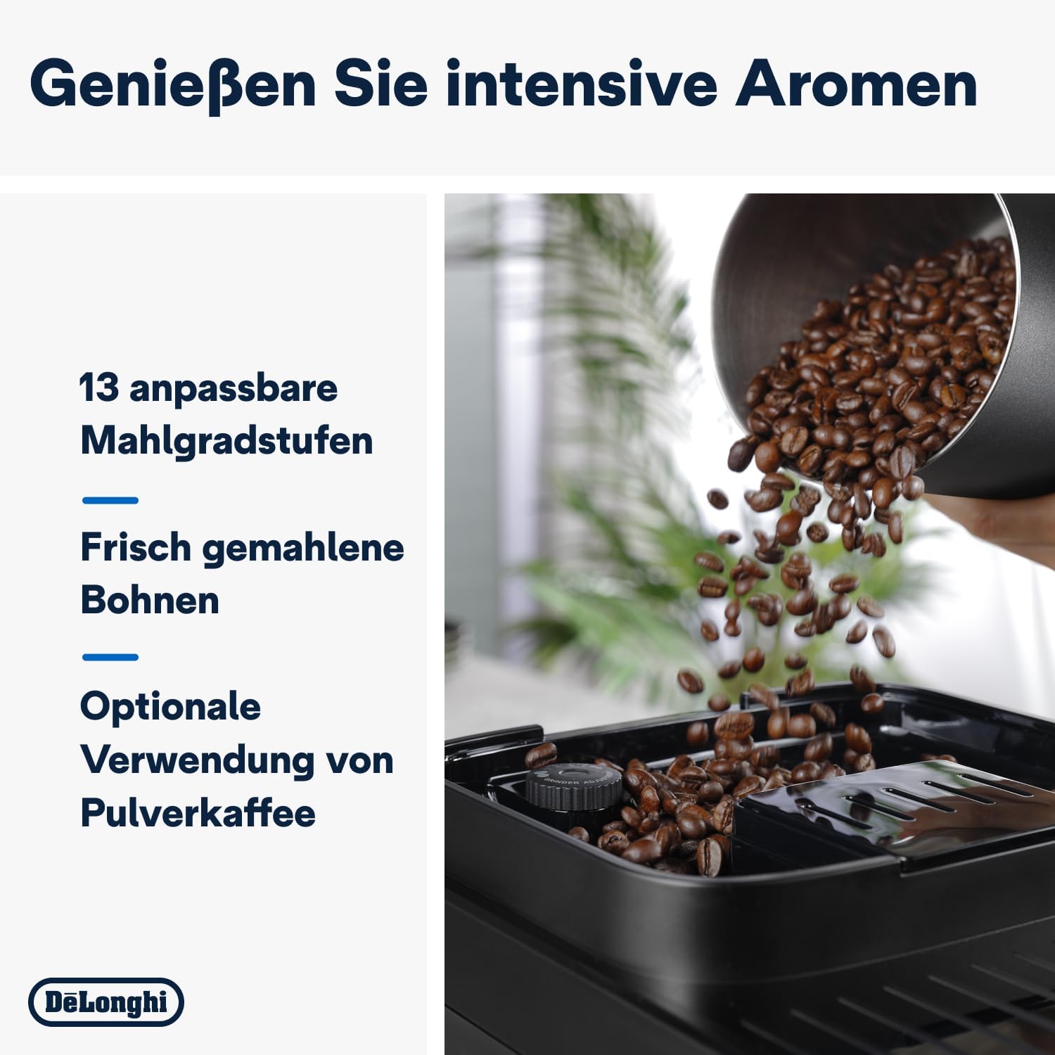 De'Longhi Magnifica Evo ECAM 292.81.B Kaffeevollautomat mit LatteCrema Milchsystem, 7 Direktwahltasten für Cappuccino, Espresso und weitere Kaffeespezialitäten, 2-Tassen-Funktion, Schwarz
